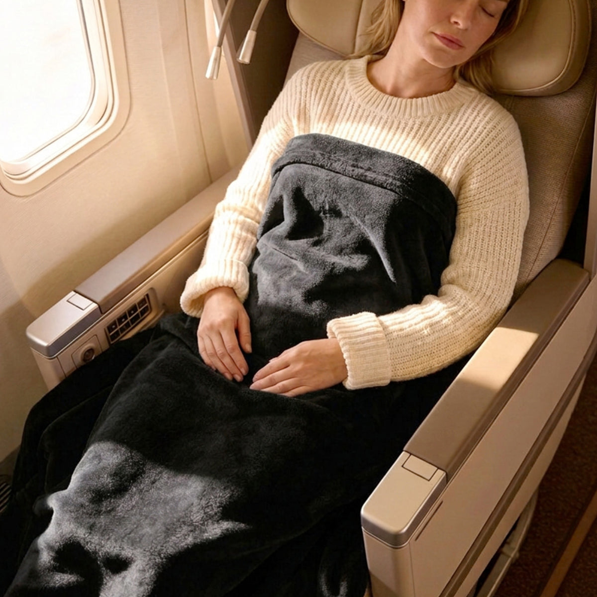 Milleni Travel Blanket in Black