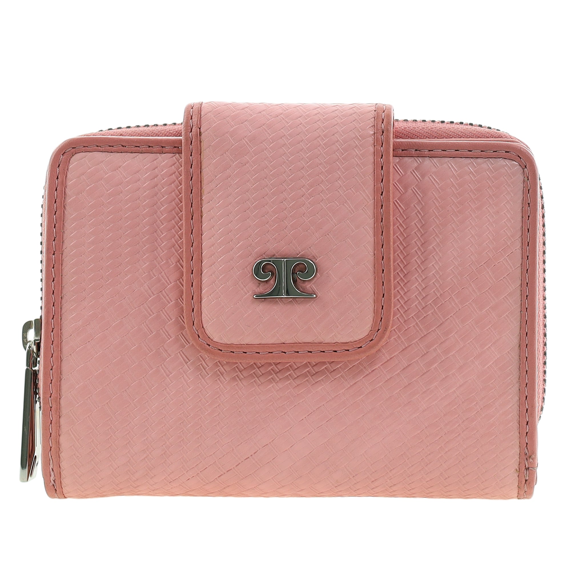 Pierre Cardin Genuine Leather Ladies Bi-Fold Wallet with Zip Coin Section in Pink