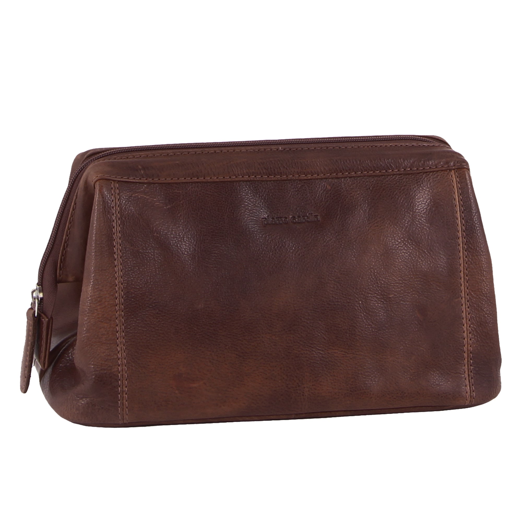 Pierre Cardin Rustic Leather Toiletry Bag