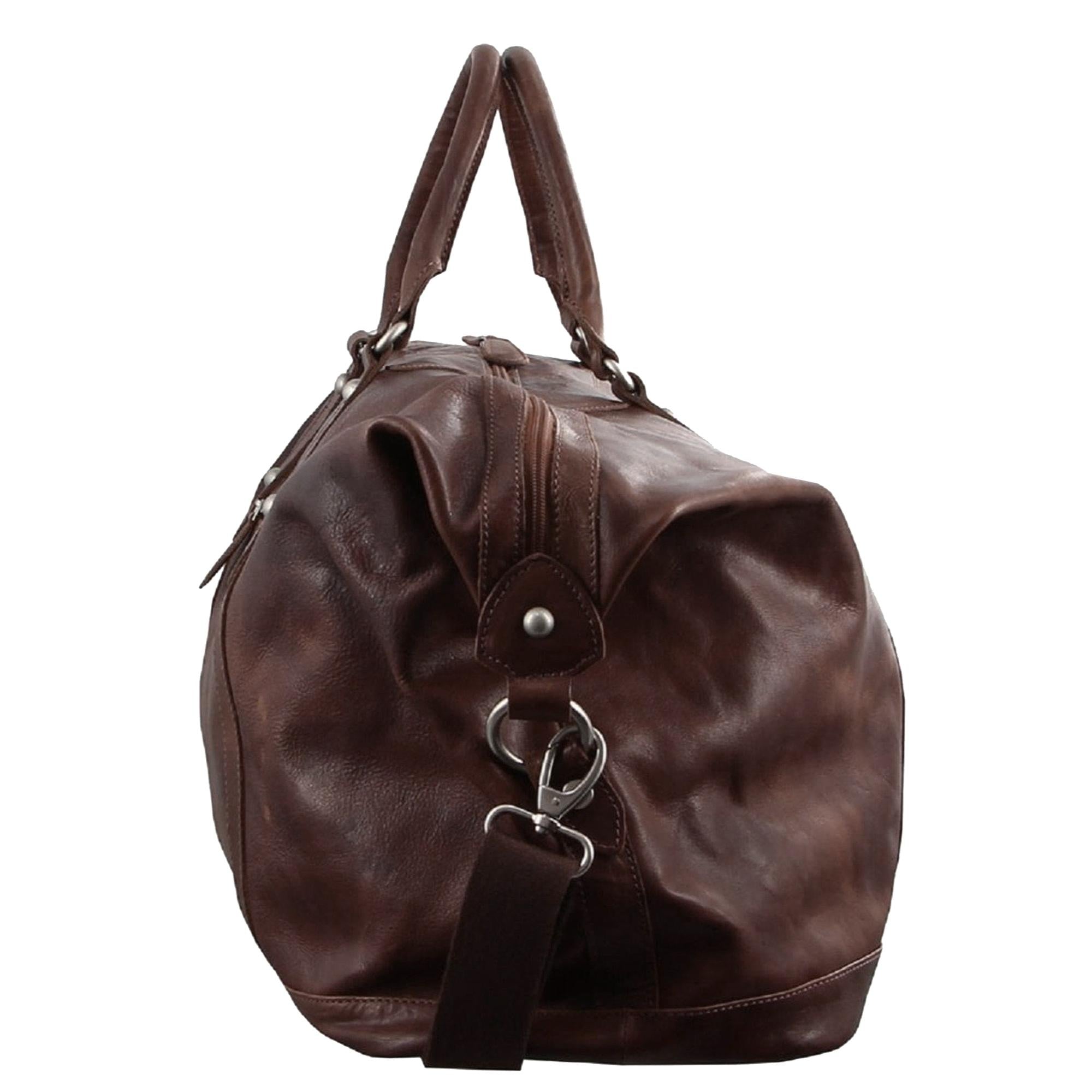 Pierre Cardin Rustic Leather Overnight Bag