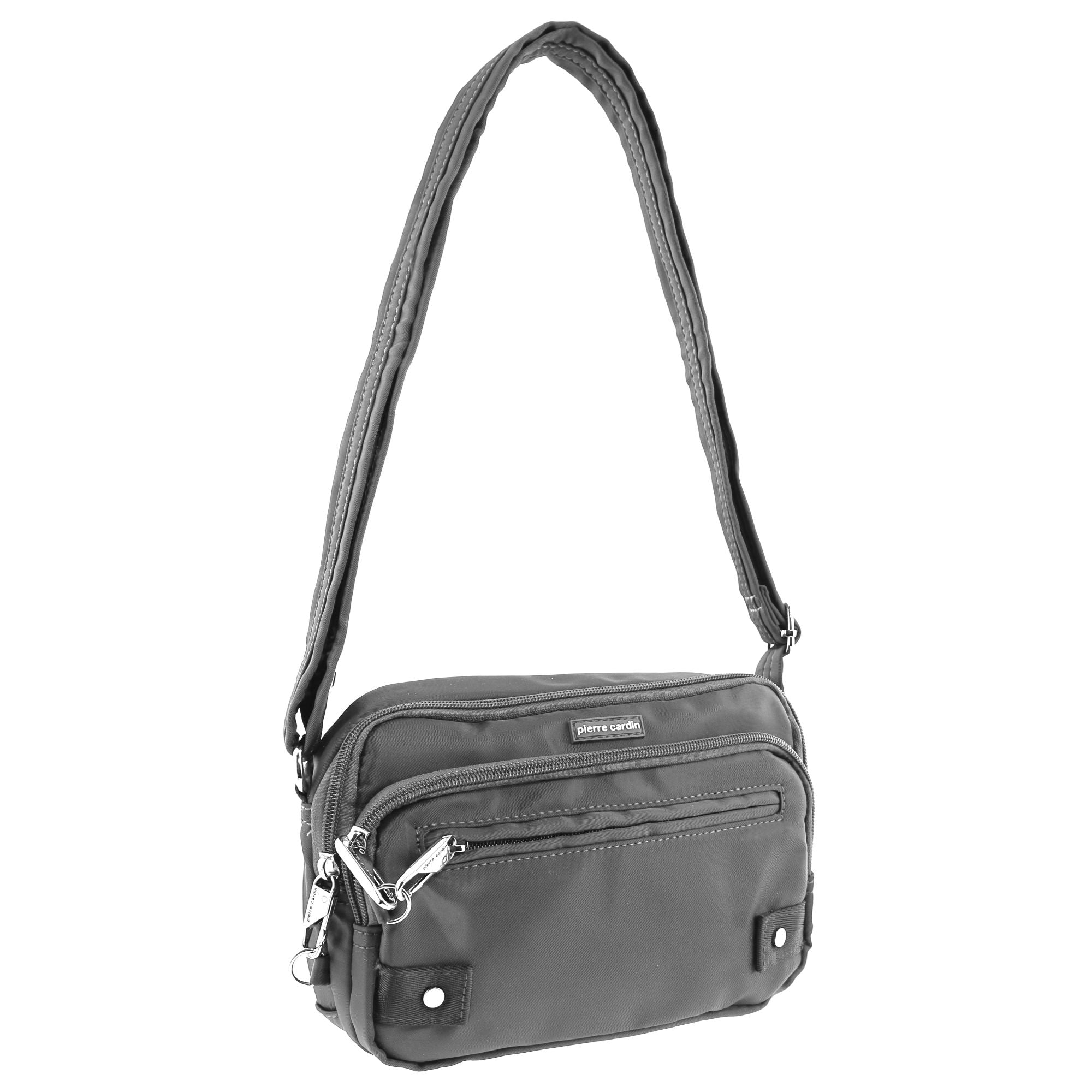 Pierre Cardin Nylon Anti-Theft Cross Body Bag in Grey