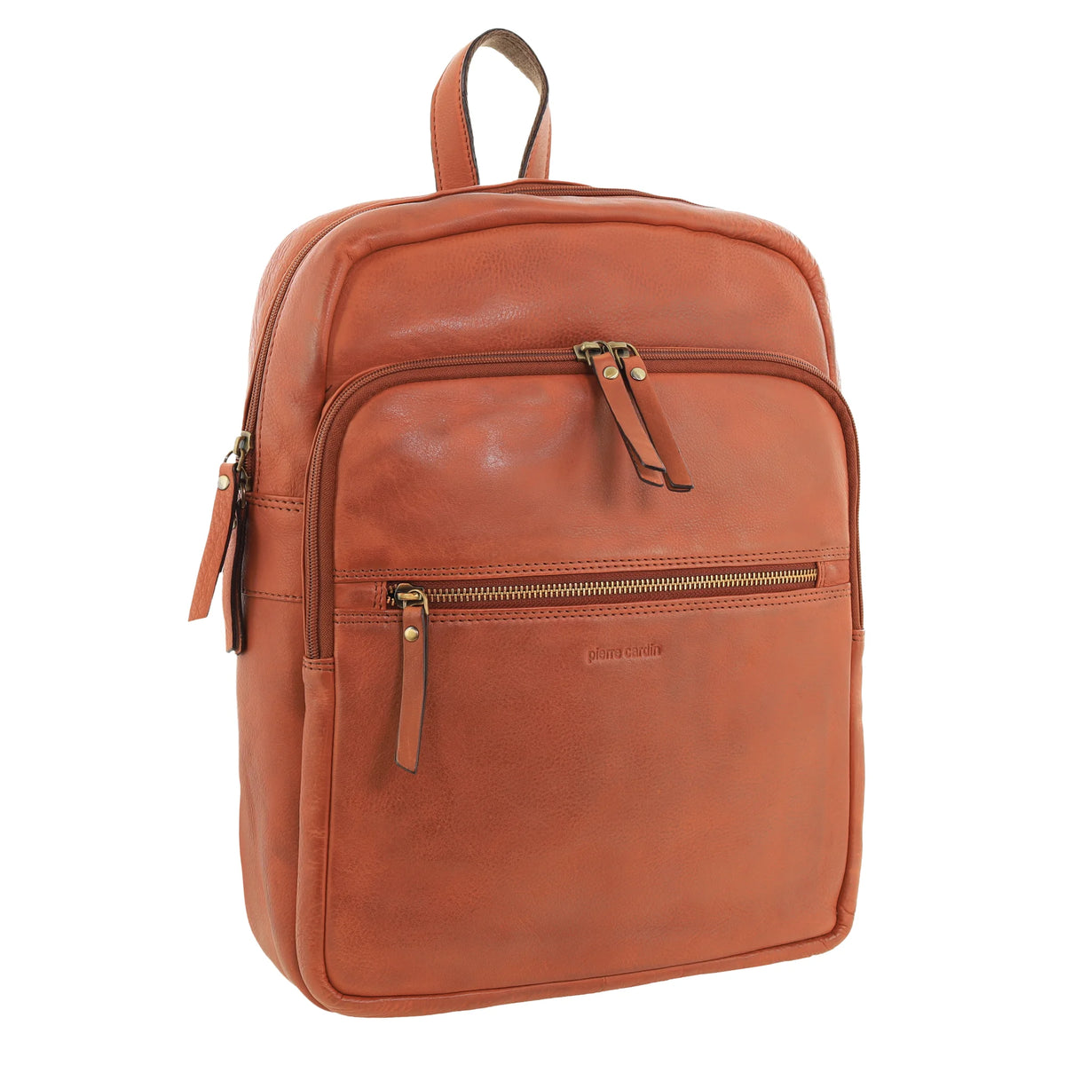 Pierre Cardin Vintage Leather Laptop Backpack display picture 2