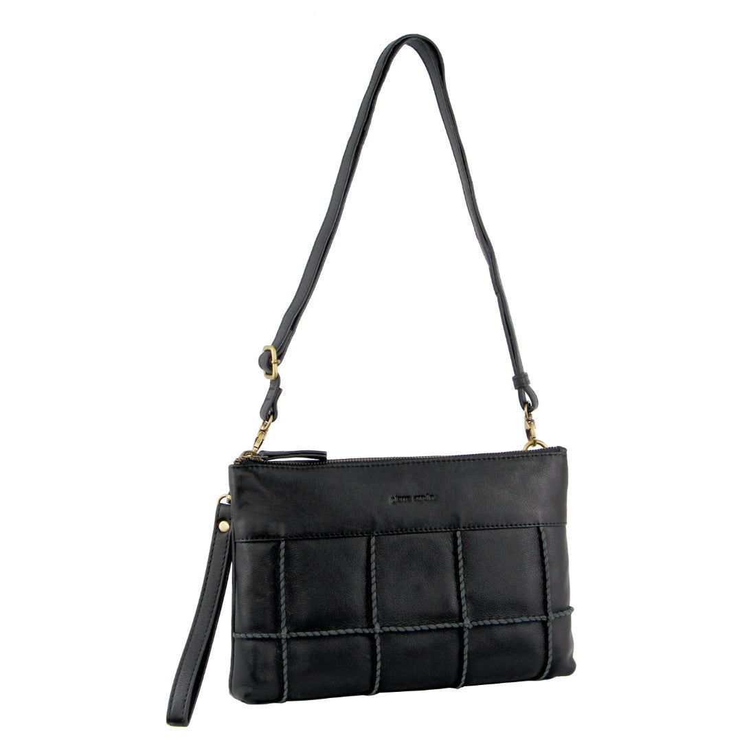 Pierre Cardin Ladies Leather Stitch-design Cross-Body Bag