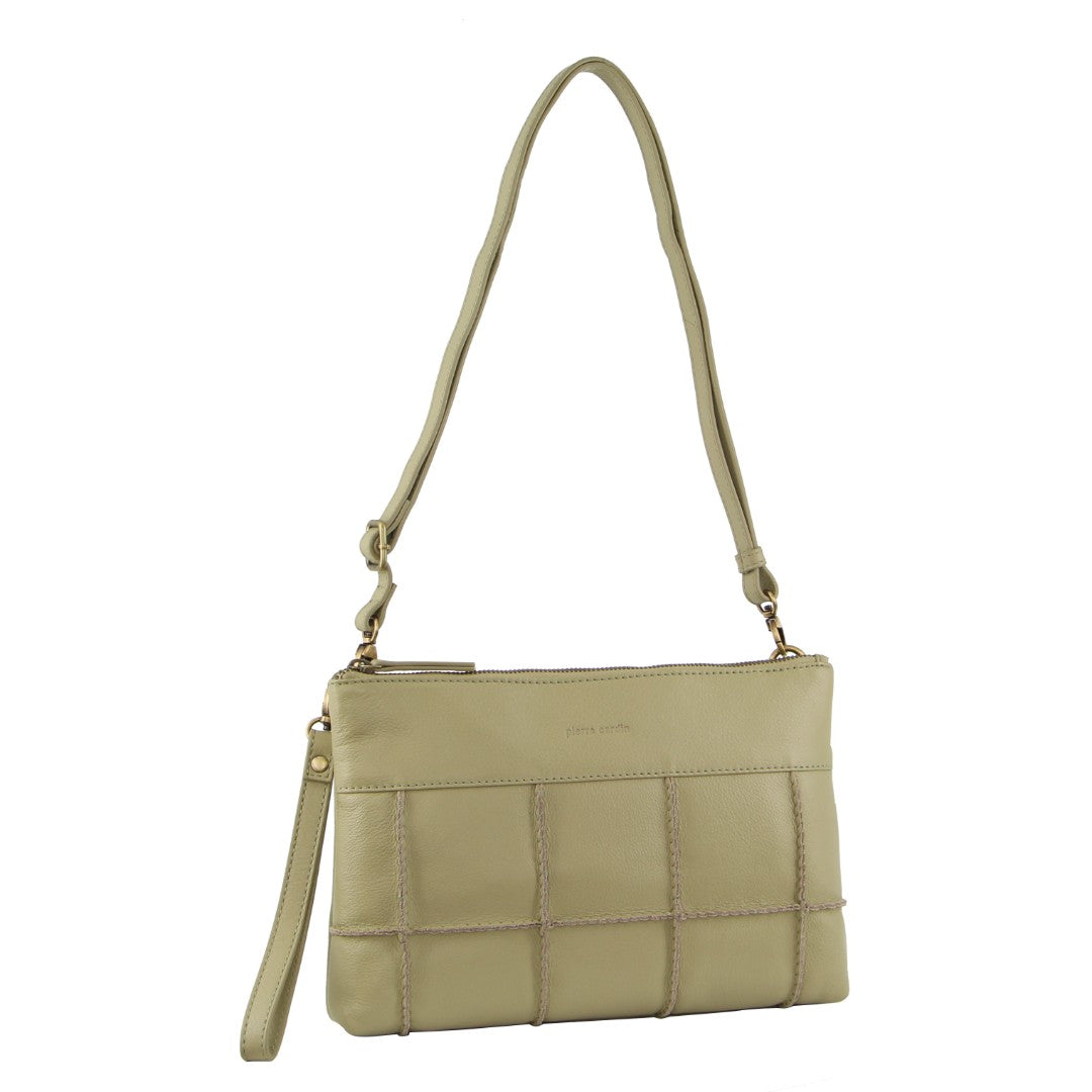 Pierre Cardin Ladies Leather Stitch-design Cross-Body Bag