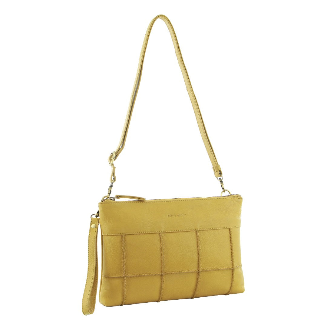 Pierre Cardin Ladies Leather Stitch-design Cross-Body Bag