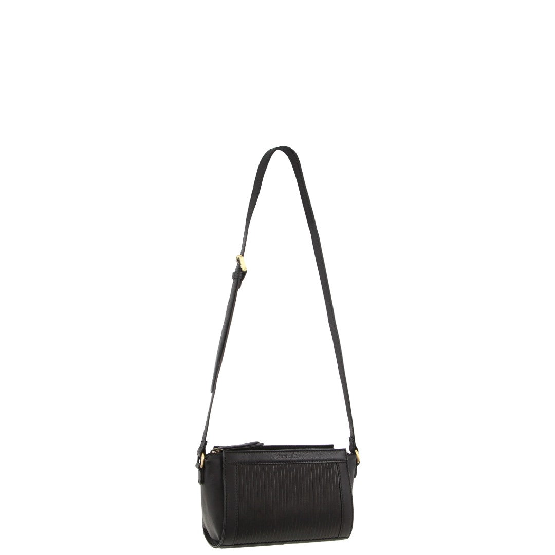 Pierre Cardin Leather Pleated Design Crossbody Bag