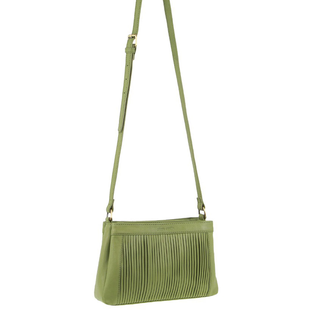 Pierre Cardin Leather Pleated Design Crossbody Bag