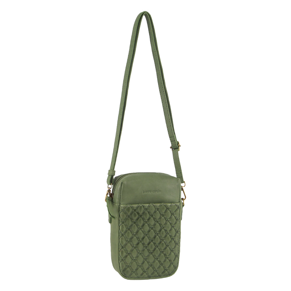 Pierre Cardin Leather Embossed Phone Crossbody Bag
