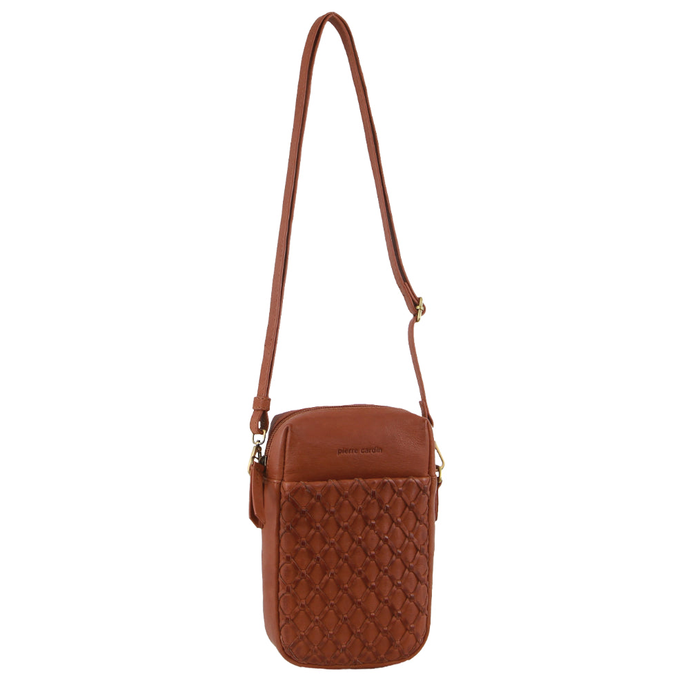 Pierre Cardin Leather Embossed Phone Crossbody Bag