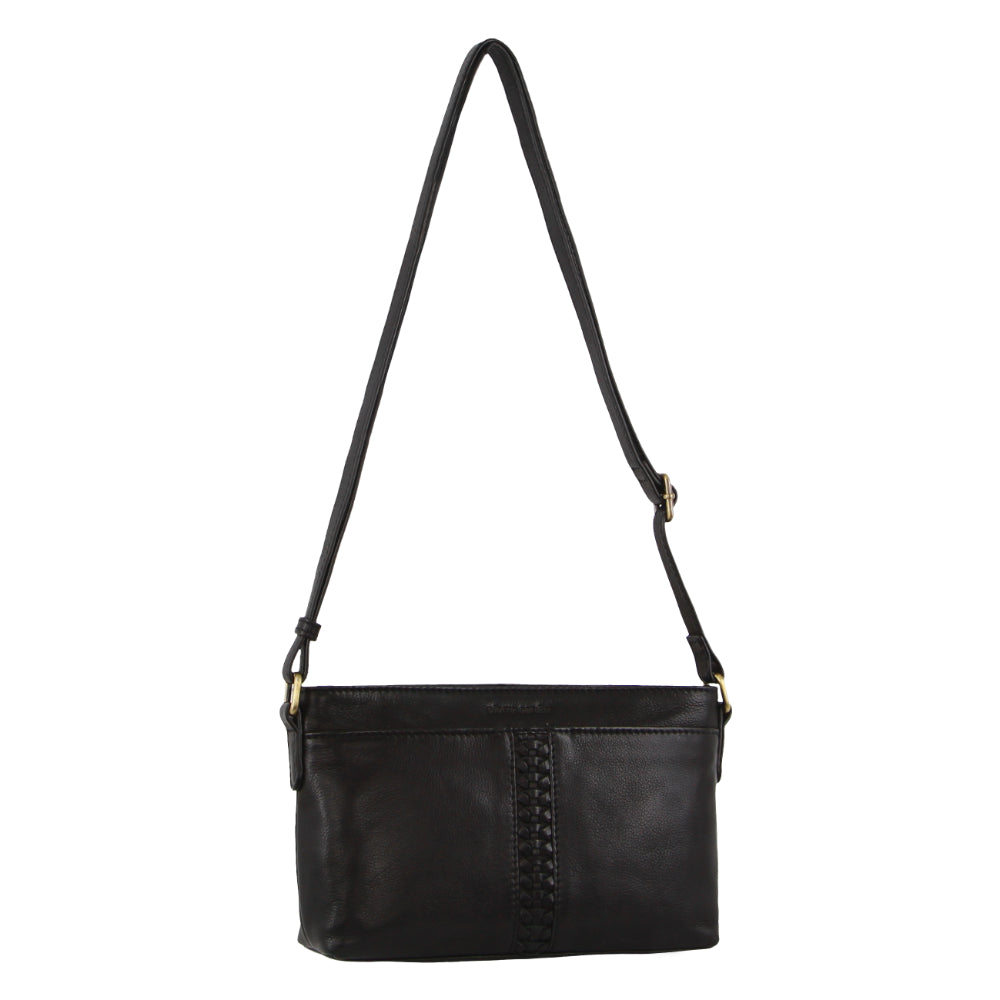 Pierre Cardin Leather Woven Design Crossbody Bag