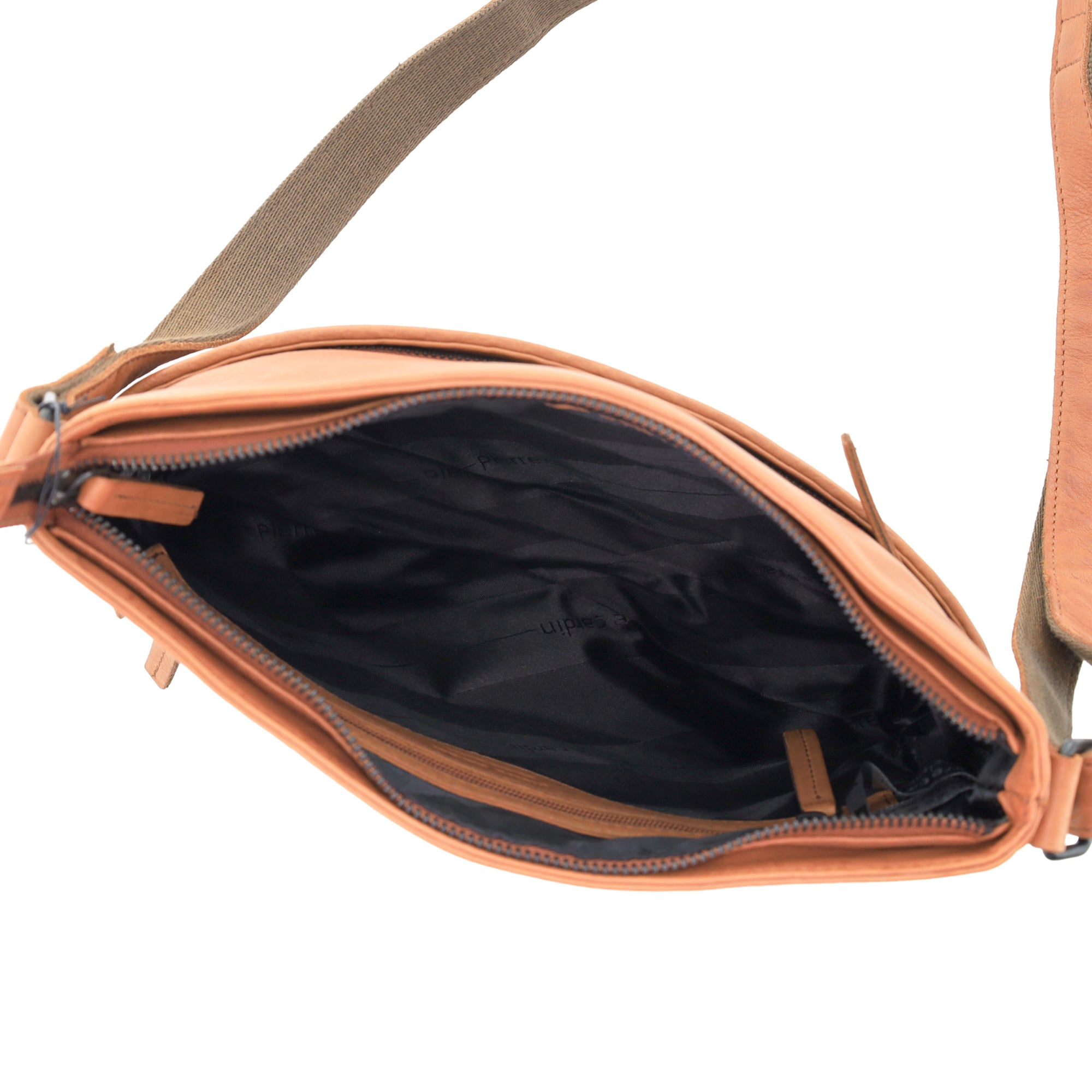 Pierre Cardin Leather Embossed Woven Cross-Body Bag