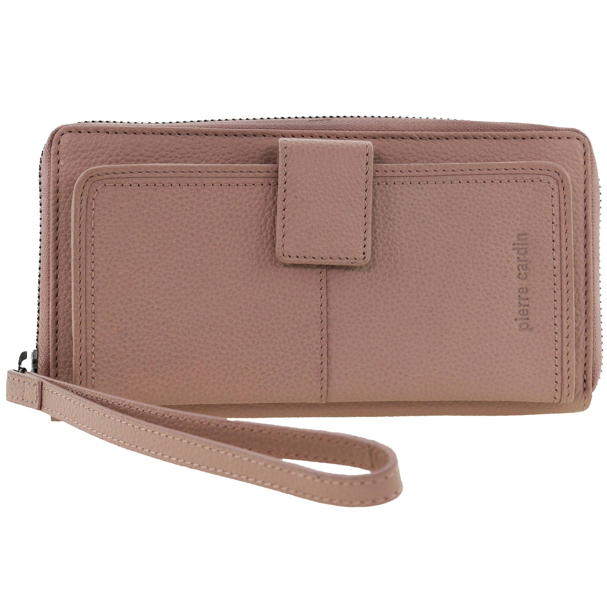 Pierre Cardin Women's Leather Zip around wallet w/ Wristlet