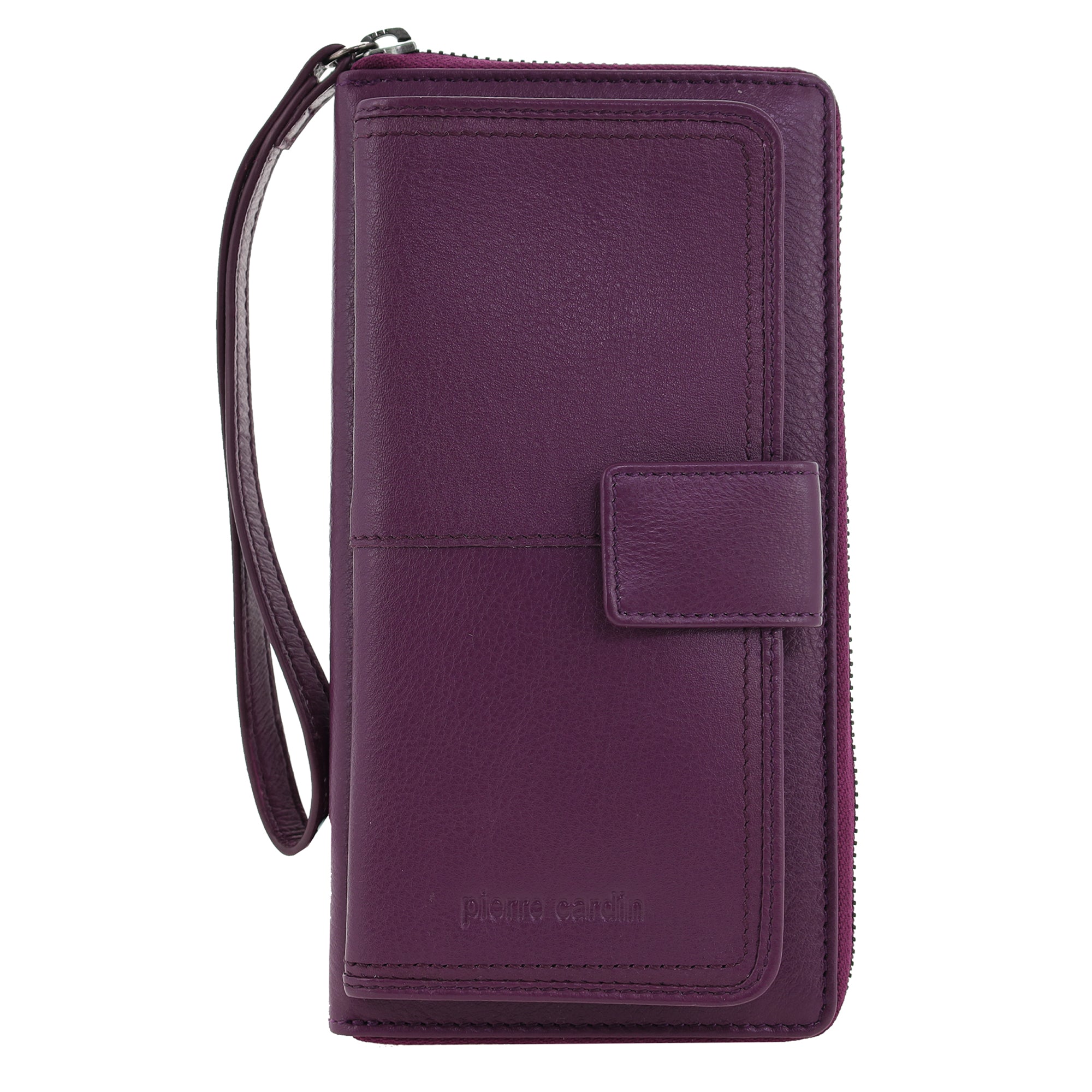 Pierre Cardin Women's Leather Zip around wallet w/ Wristlet
