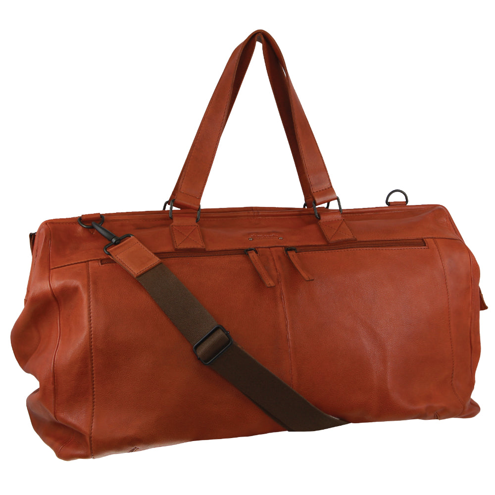 Rustic Leather Overnight Bag Pierre Cardin