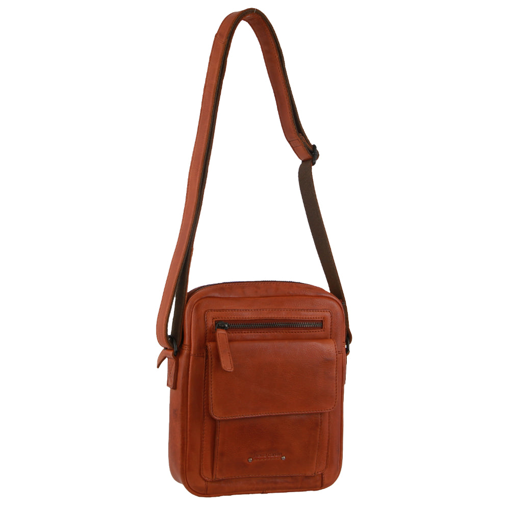 Pierre Cardin Leather Men's Multi-Compartment Cross-Body Bag