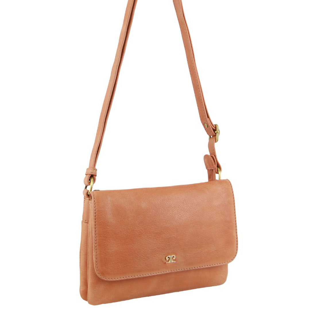 Pierre Cardin Leather Flap-over Crossbody Bag