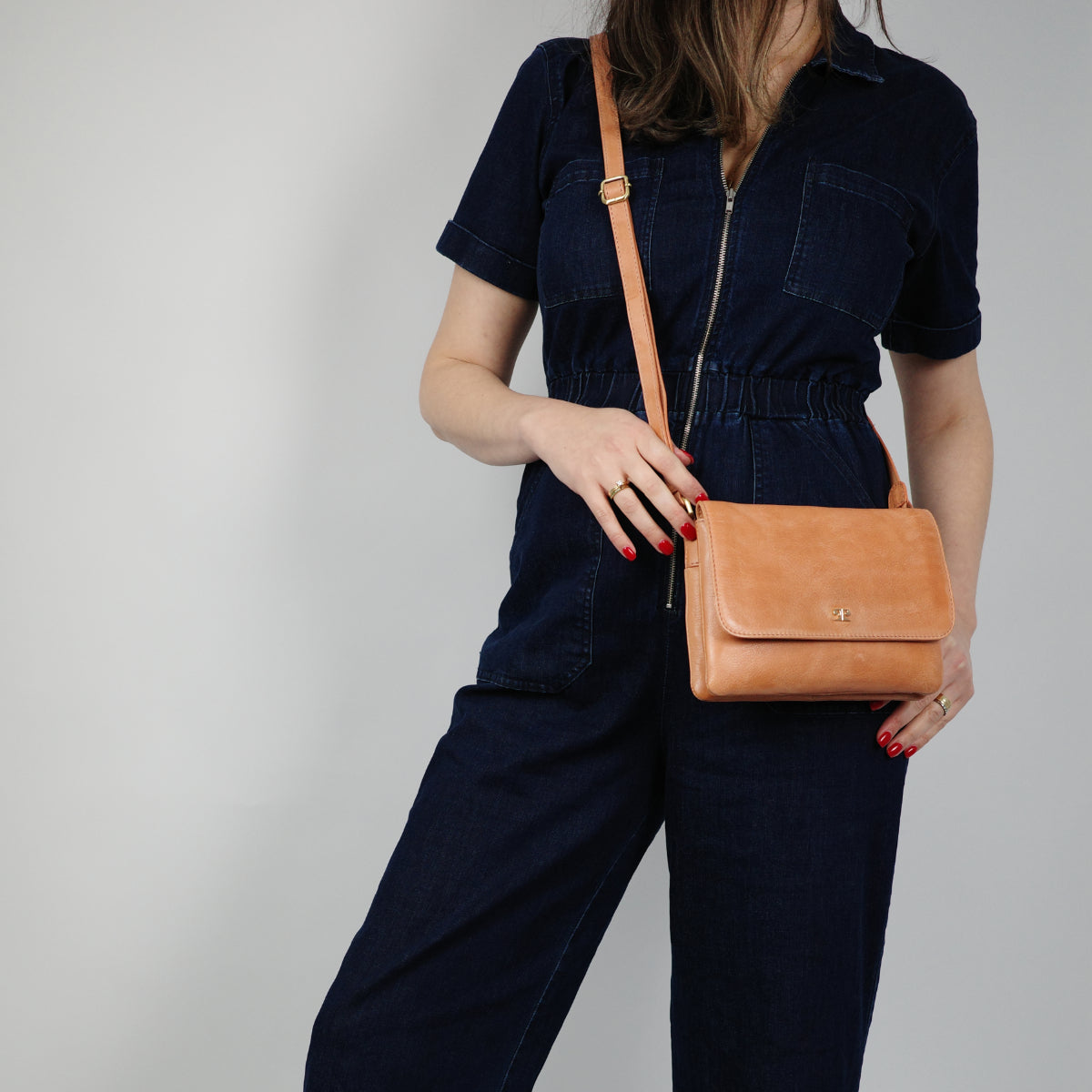 Pierre Cardin Leather Flap-over Crossbody Bag
