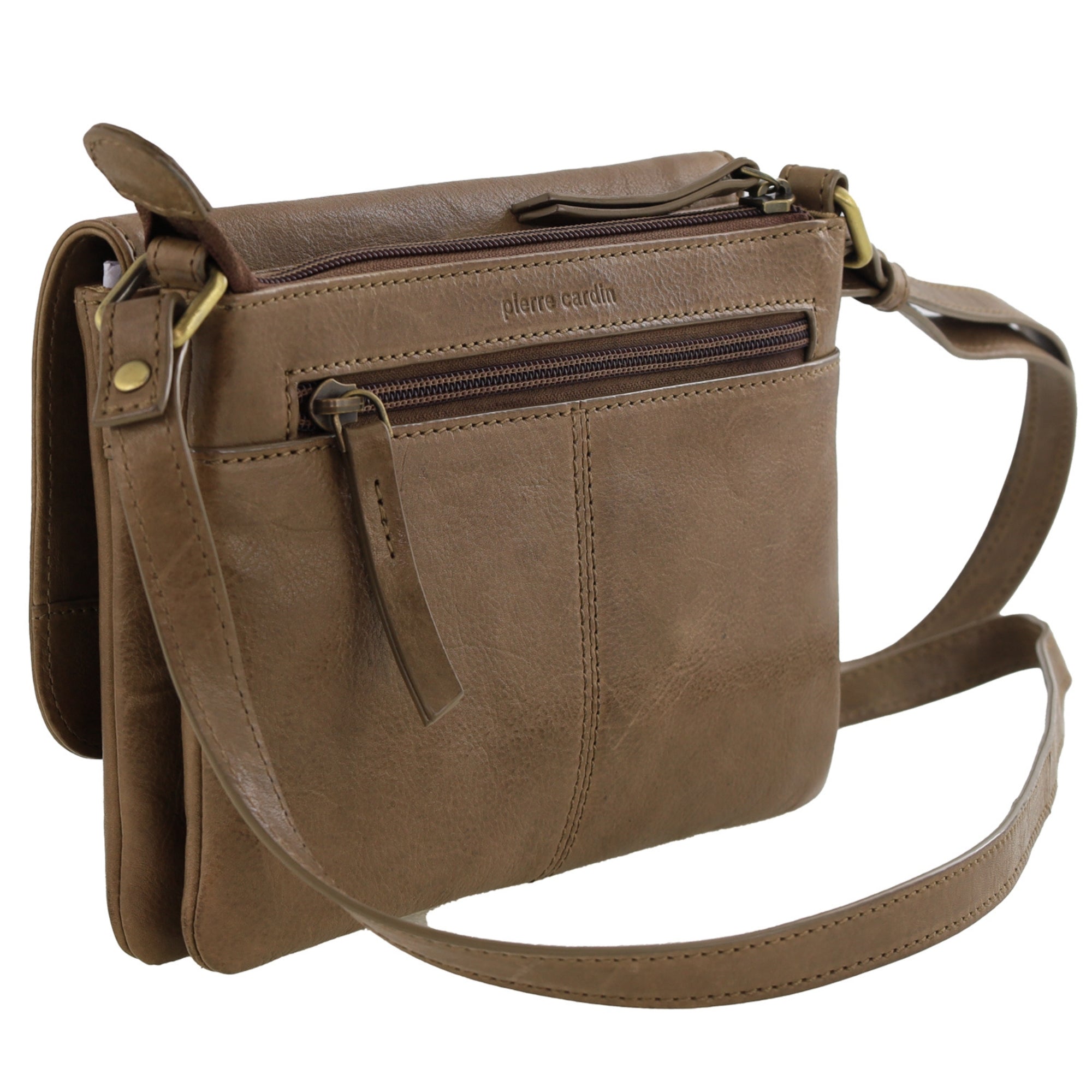 Pierre Cardin Leather Flap-over Crossbody Bag