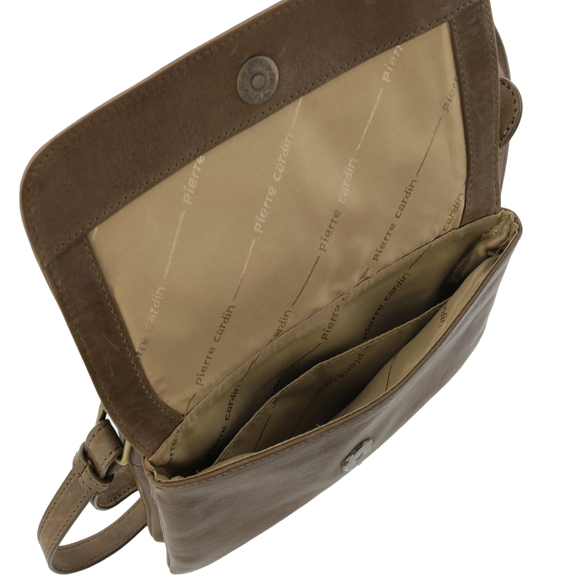 Pierre Cardin Leather Flap-over Crossbody Bag