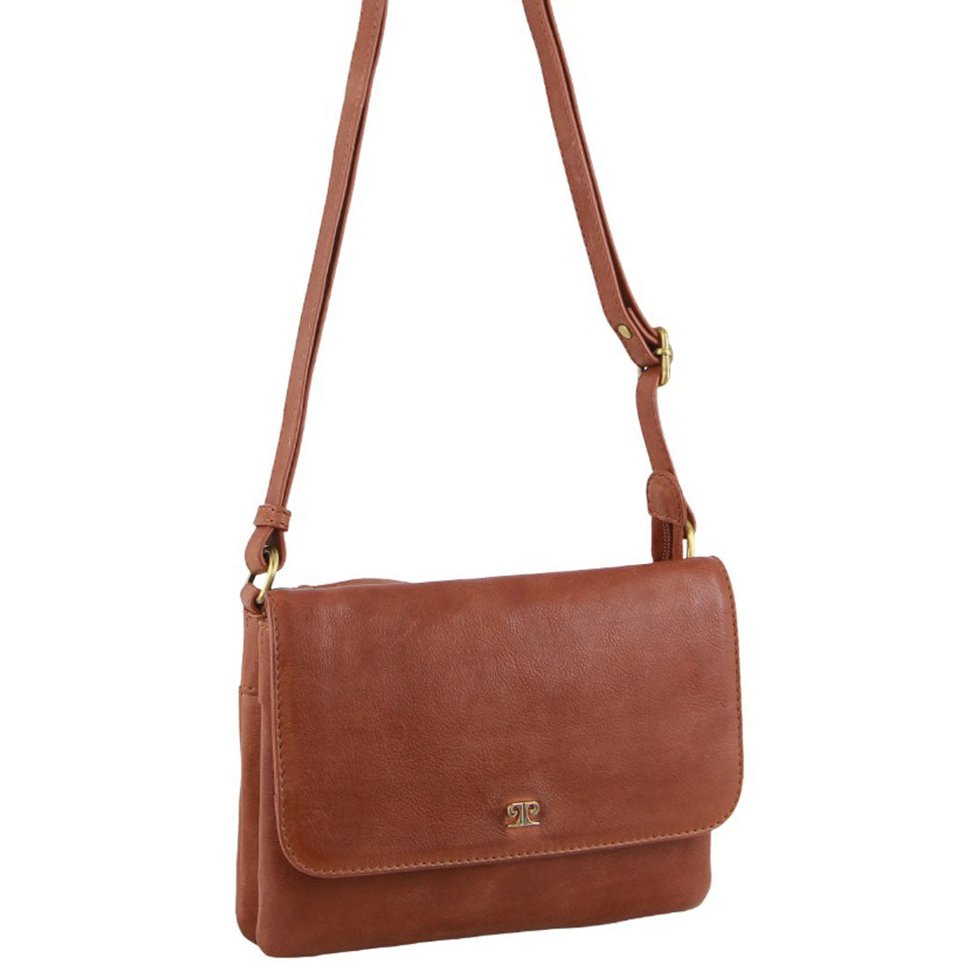Pierre Cardin Leather Flap-over Crossbody Bag