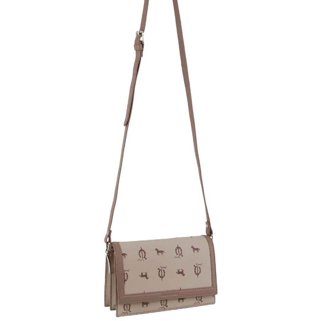 Pierre Cardin Canvas Print/Leather Trim Flap Cross-Body Bag