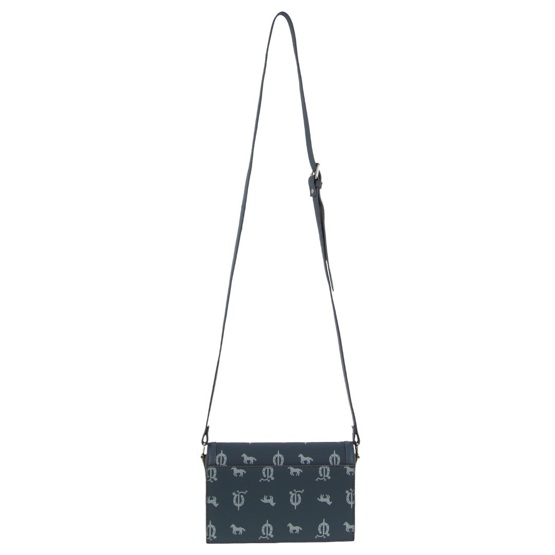 Pierre Cardin Canvas Print/Leather Trim Flap Cross-Body Bag