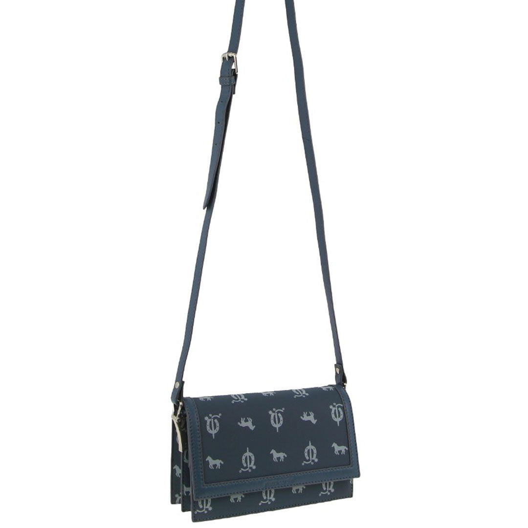 Pierre Cardin Canvas Print/Leather Trim Flap Cross-Body Bag