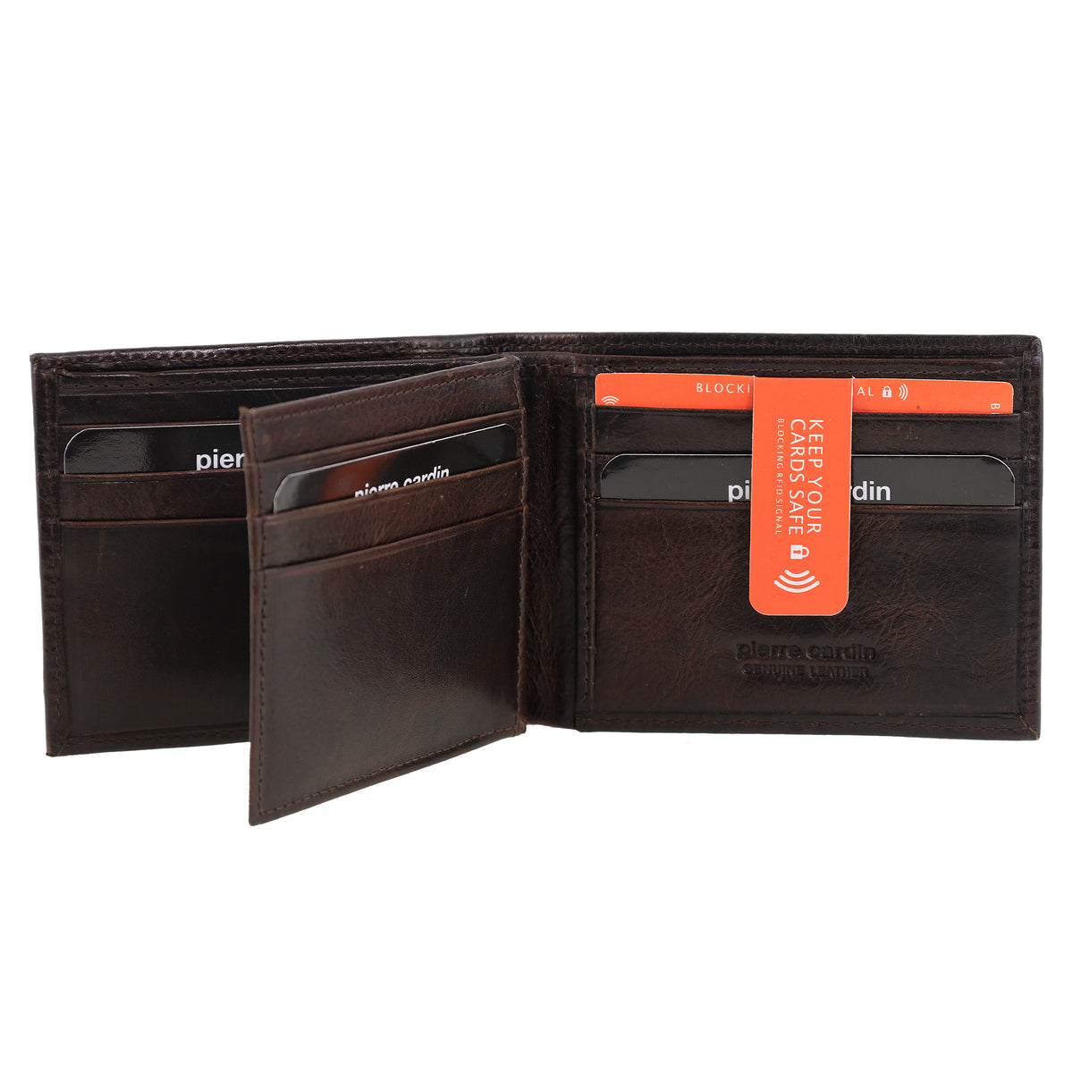 Pierre Cardin Rustic Leather Men's Bi-Fold Slimline Wallet