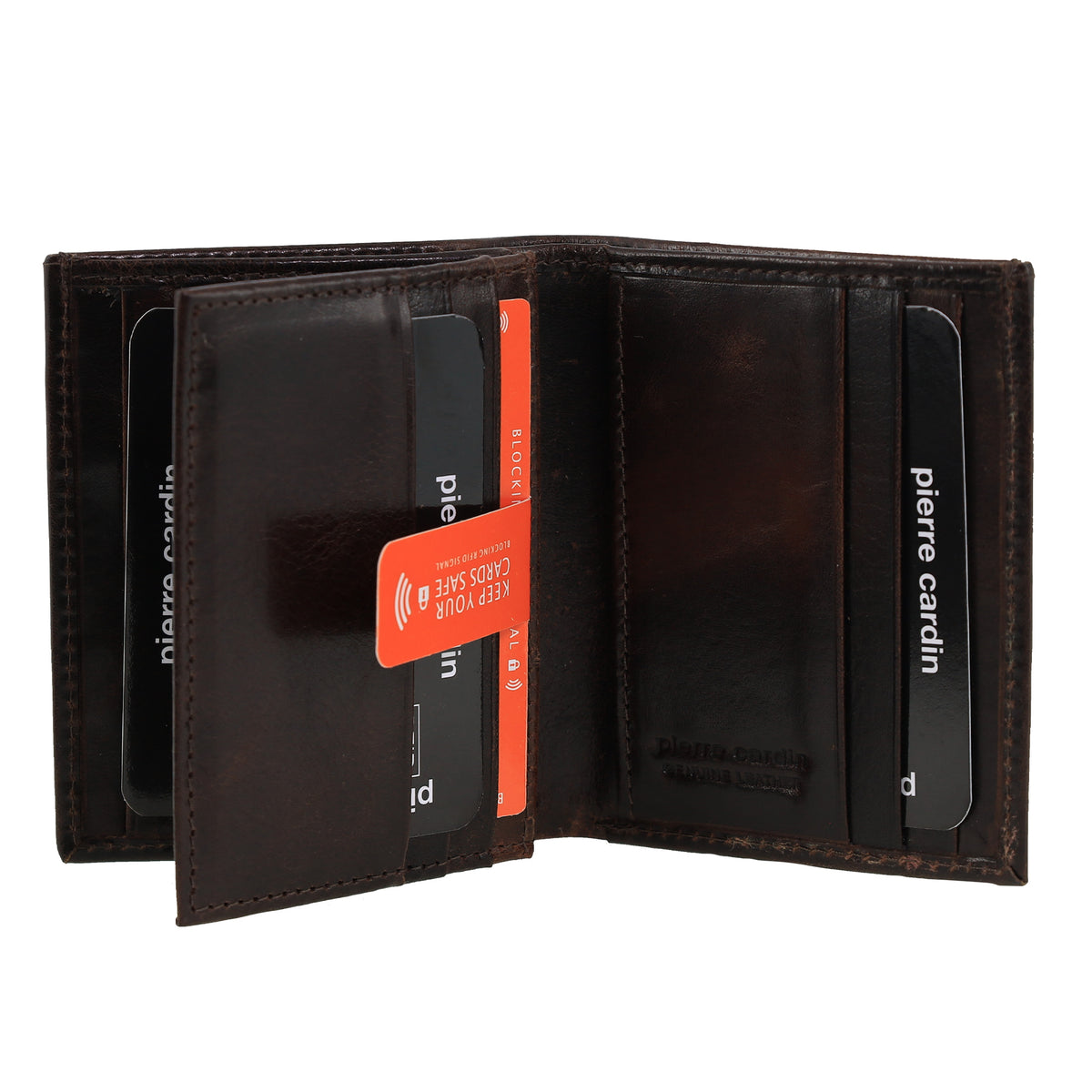Pierre Cardin Rustic Leather Men's Slim Bi-Fold Wallet