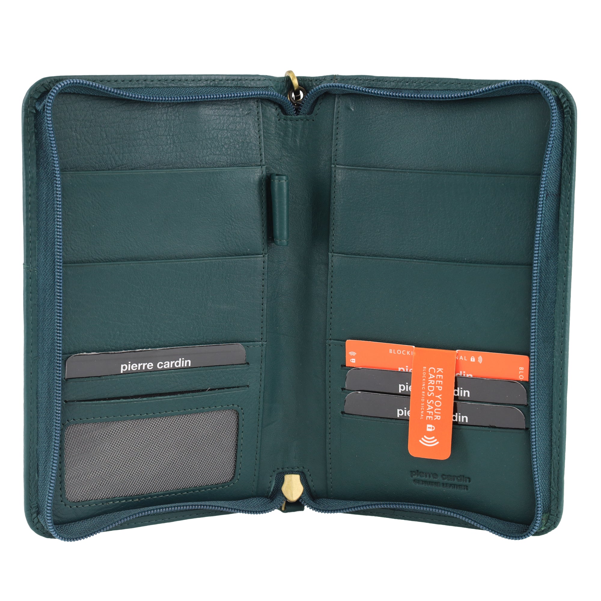 Pierre Cardin Italian Leather Passport Wallet in Zirkon