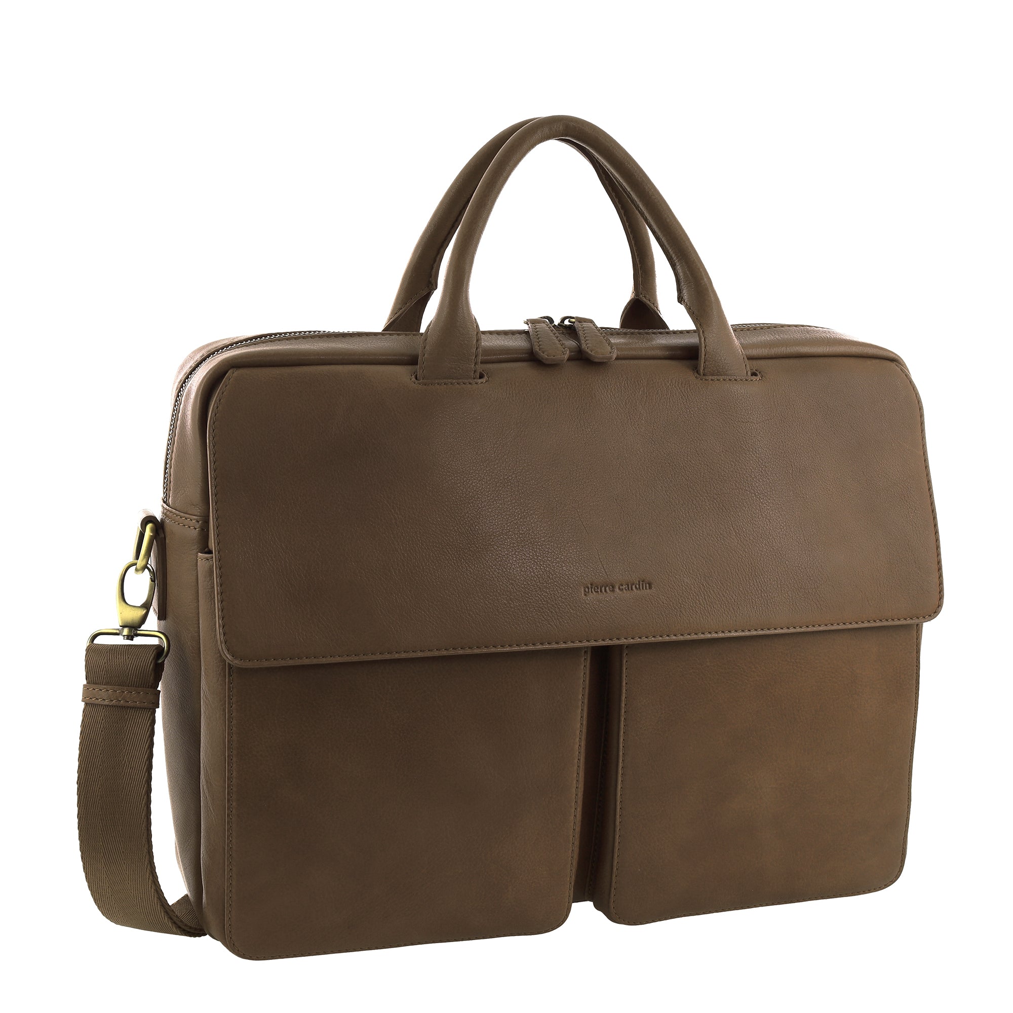Pierre Cardin Men's Leather Classic Messenger/Computer Bag