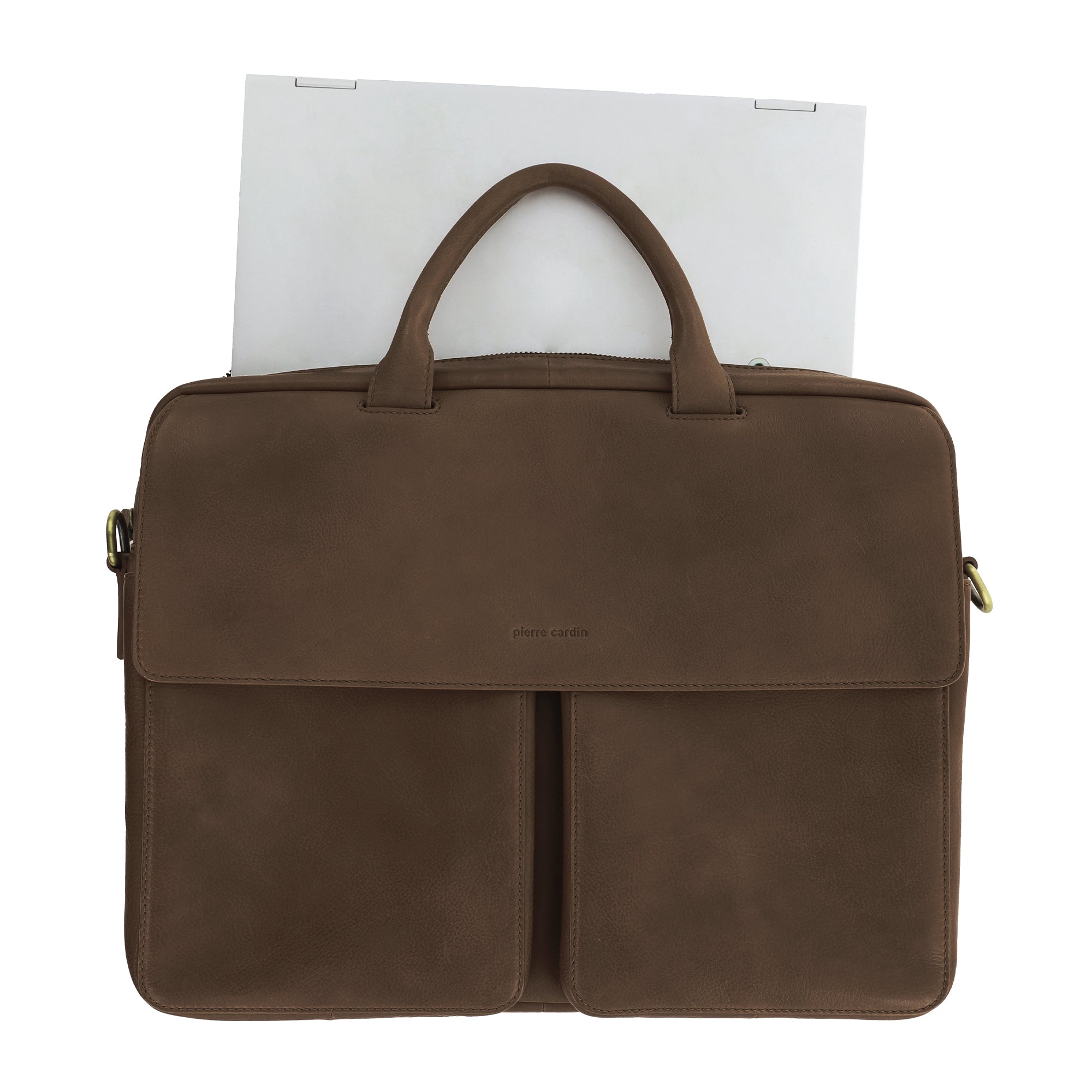Pierre Cardin Men's Leather Classic Messenger/Computer Bag