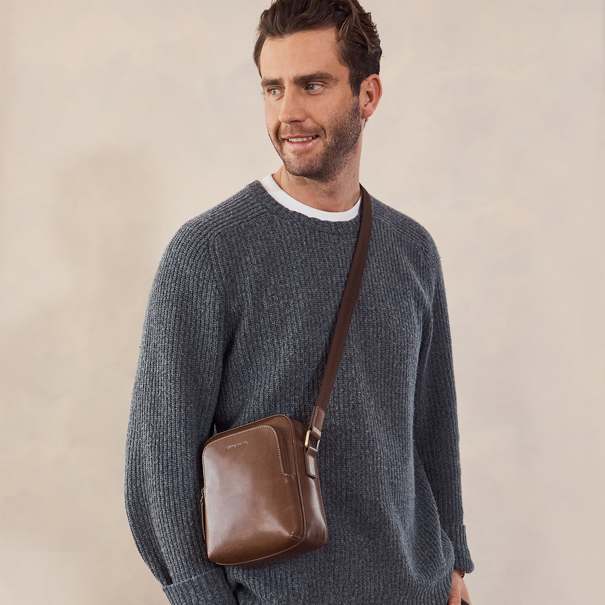 Pierre Cardin Men's Leather Classic Crossbody Bag