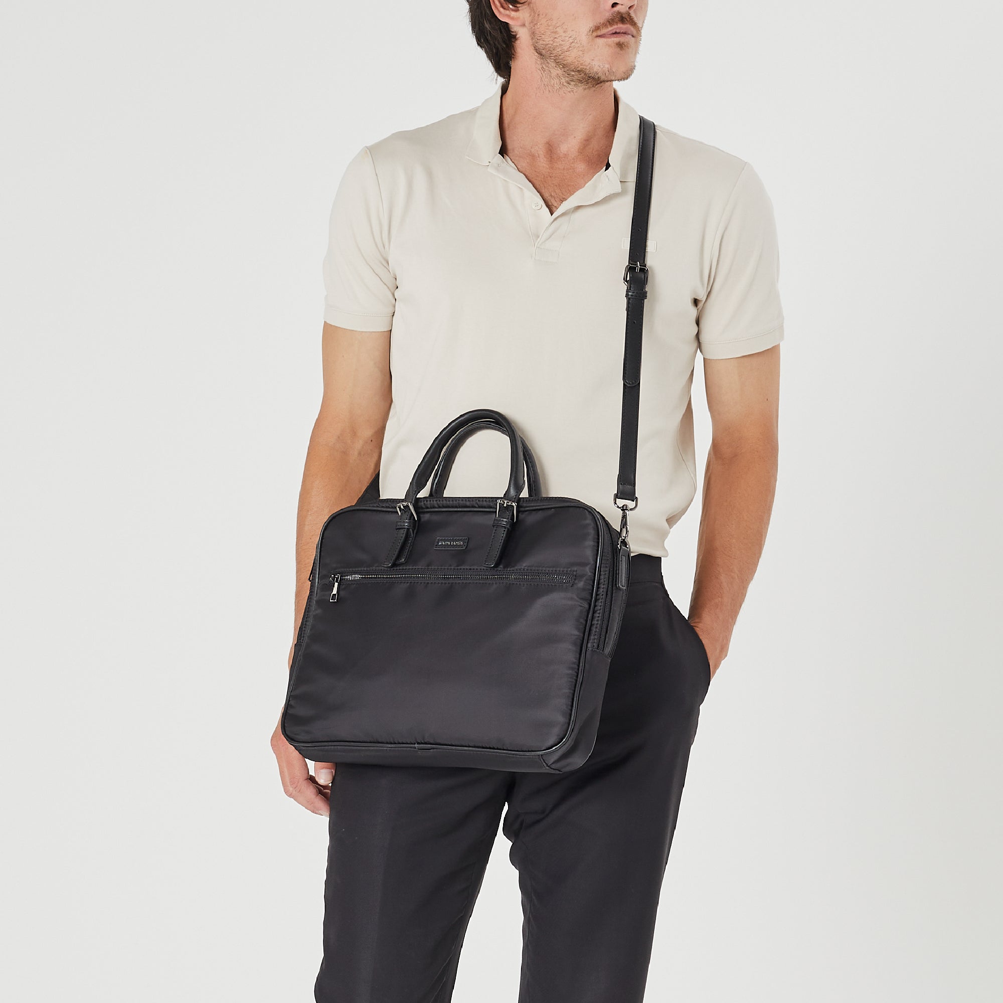 Pierre Cardin Men's Nylon Business Laptop Bag