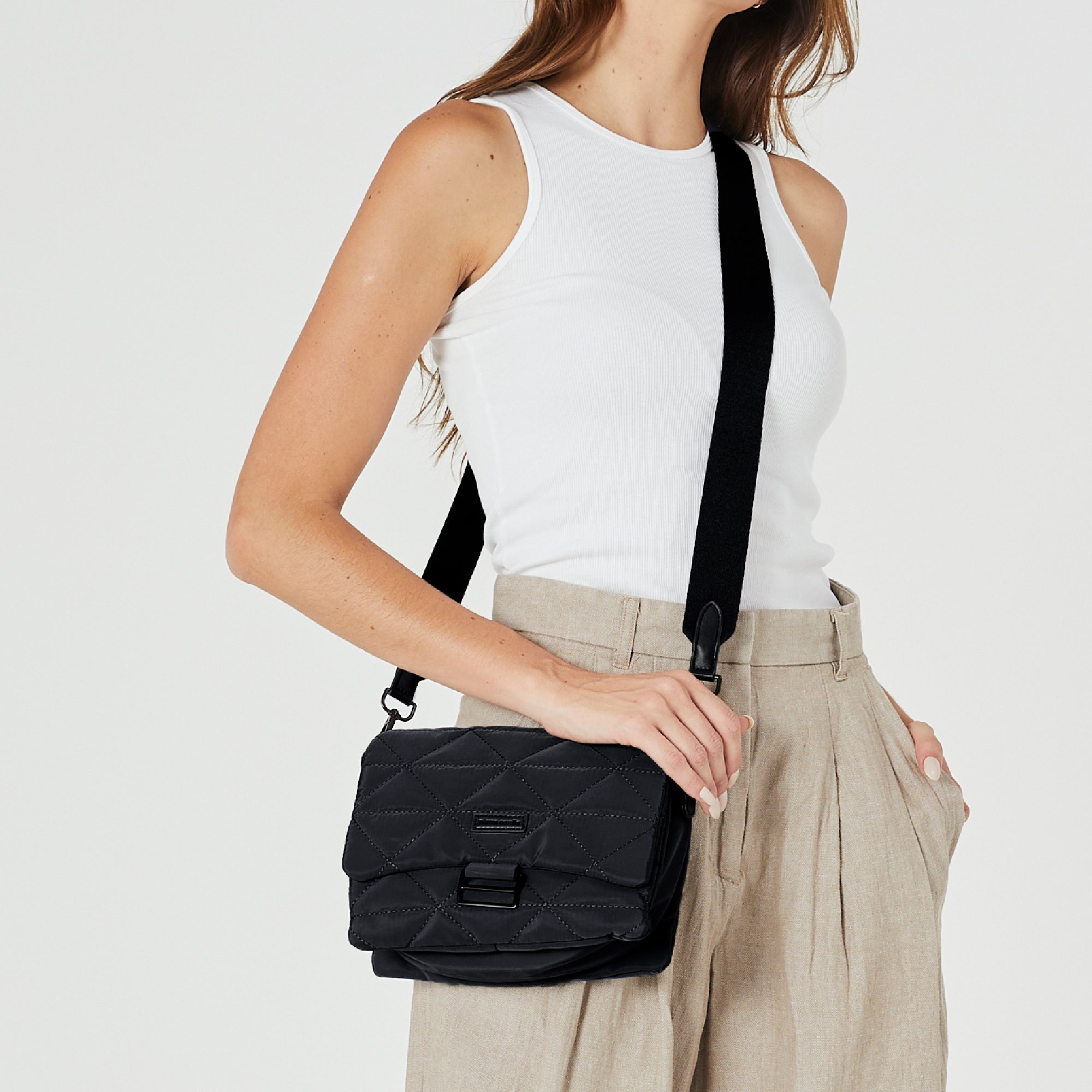 Pierre Cardin Ladies Nylon Textured Crossbody Bag