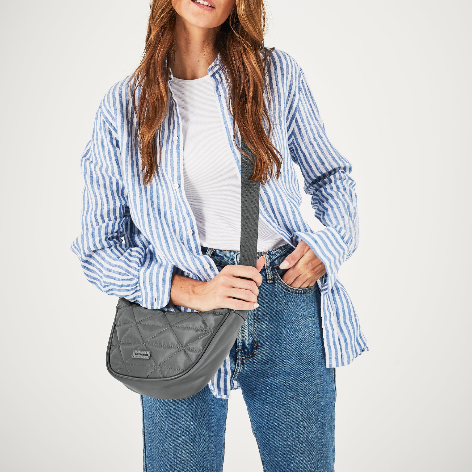 Pierre Cardin Ladies Nylon Crescent Cross-Body Bag