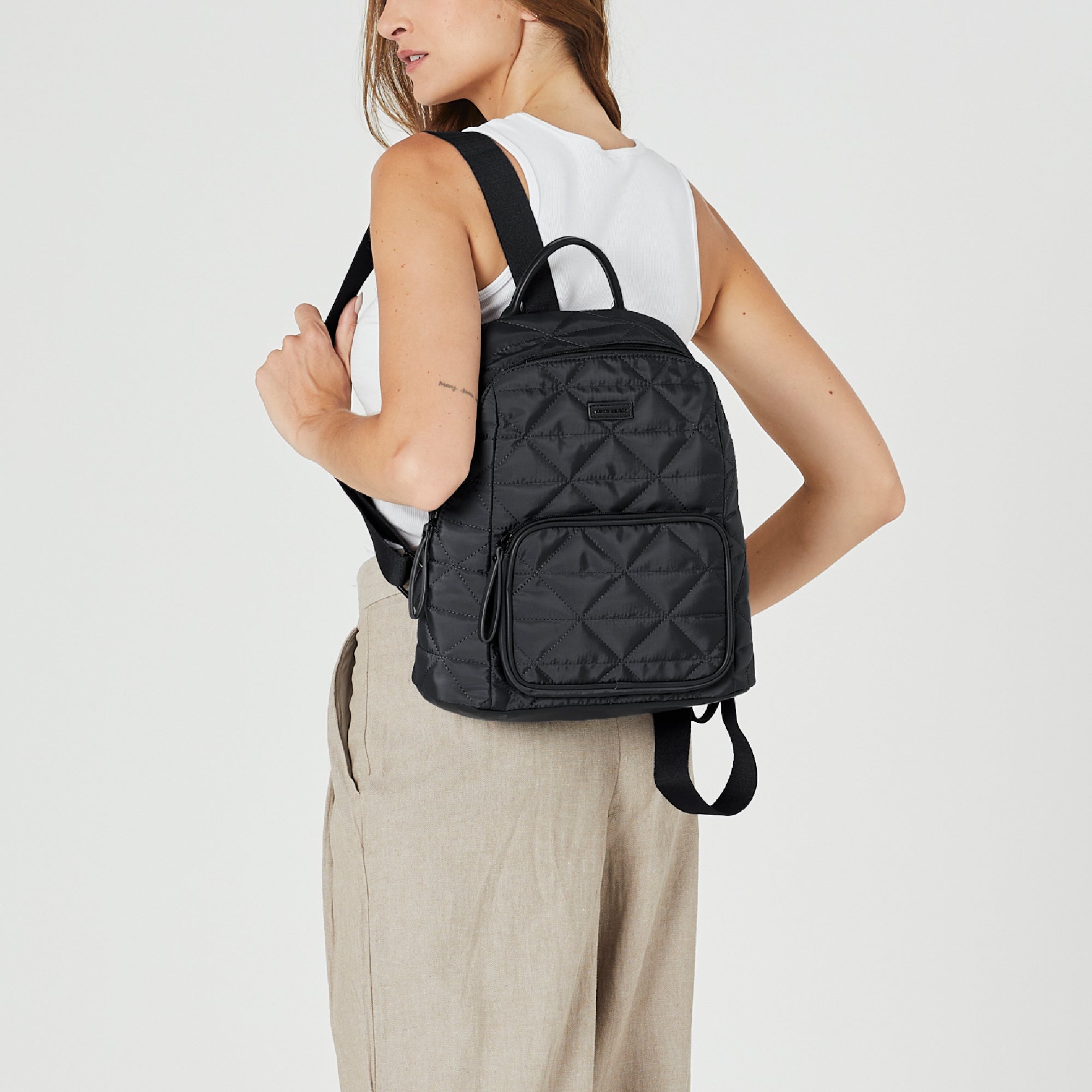 Pierre Cardin Nylon Quilted Backpack