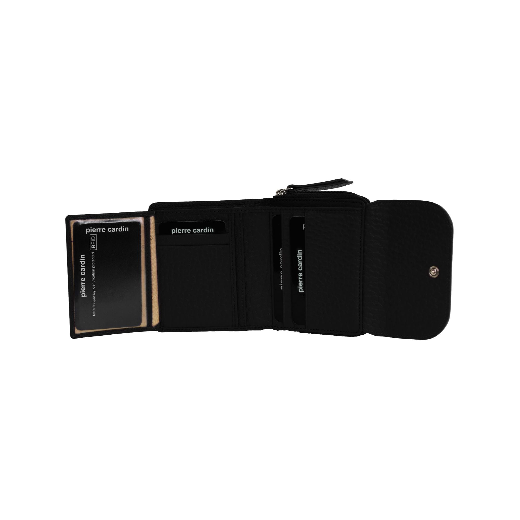 Pierre Cardin Ladies Leather Tri-Fold Tab Wallet
