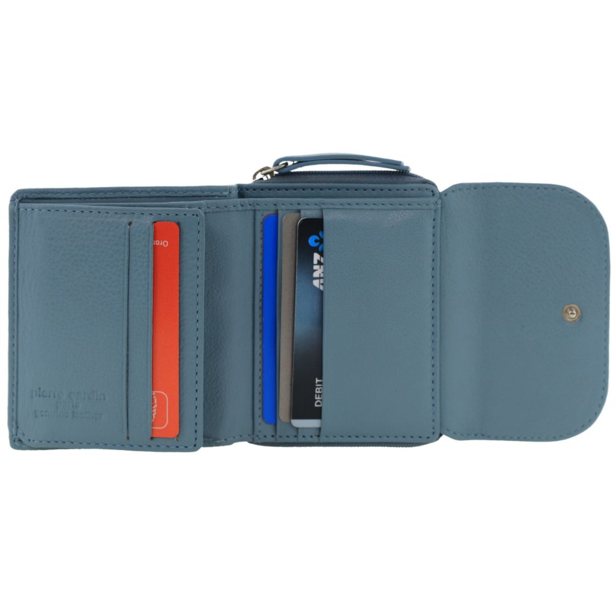 Pierre Cardin Ladies Leather Tri-Fold Tab Wallet