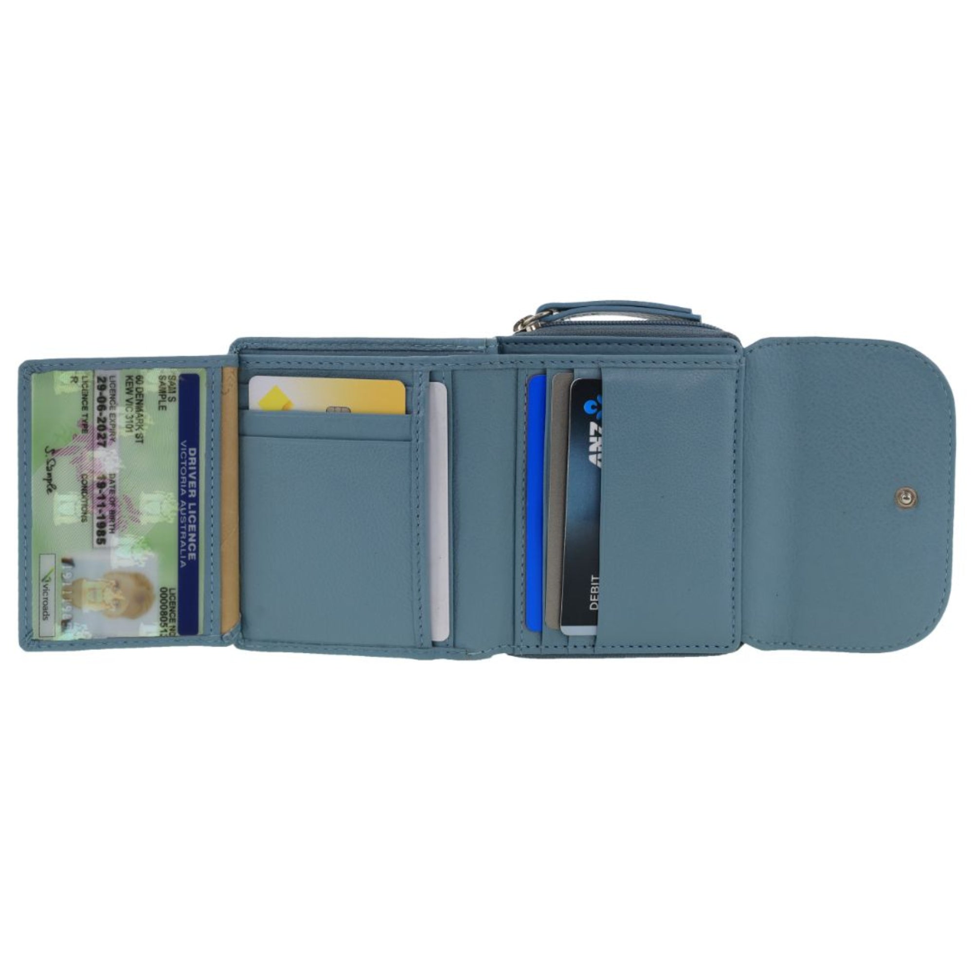 Pierre Cardin Ladies Leather Tri-Fold Tab Wallet