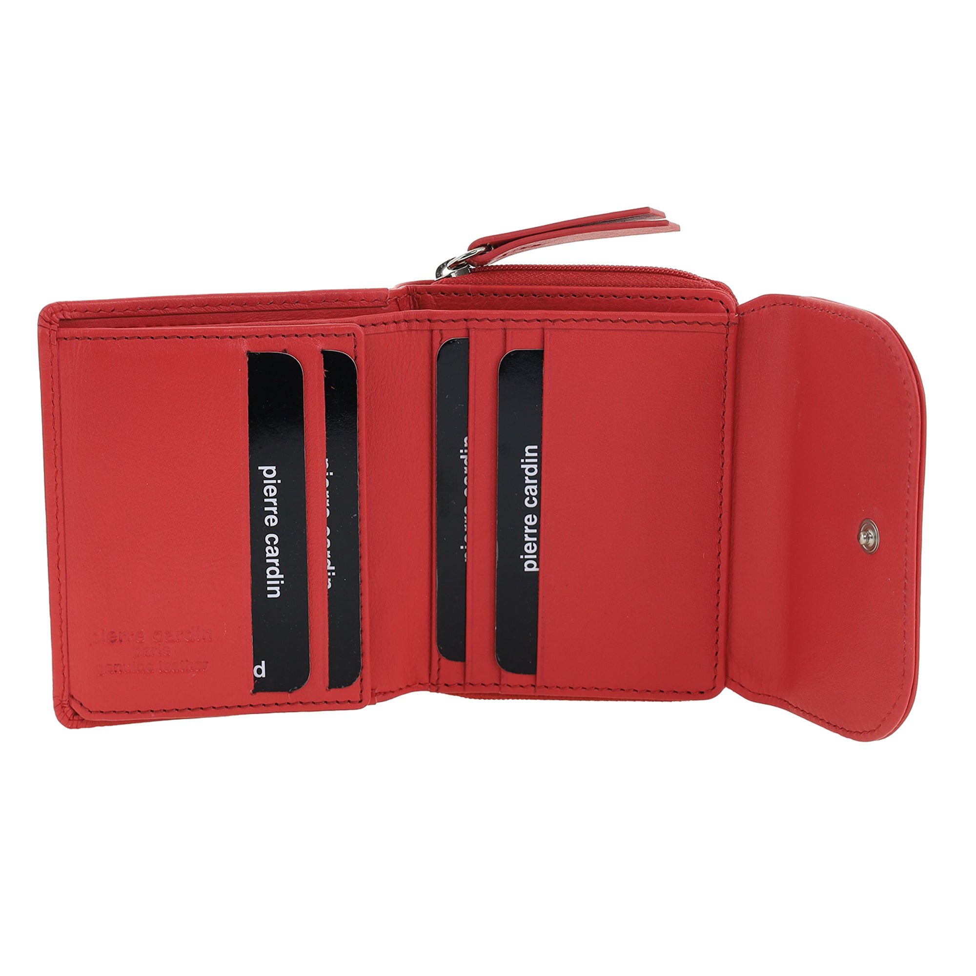 Pierre Cardin Ladies Leather Tri-Fold Tab Wallet