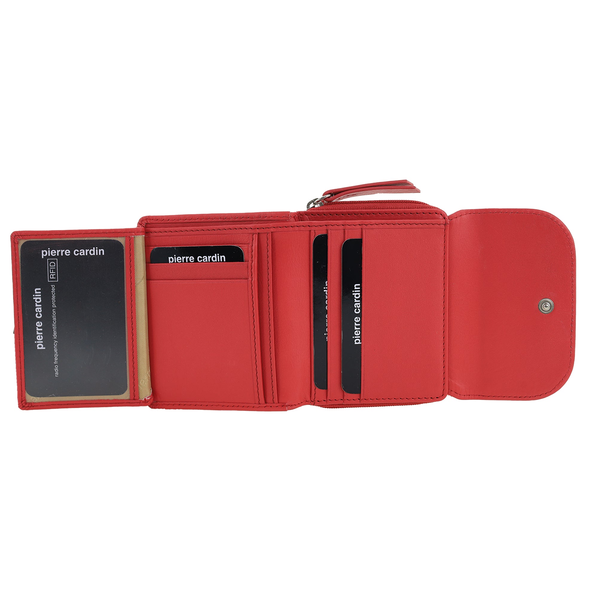 Pierre Cardin Ladies Leather Tri-Fold Tab Wallet