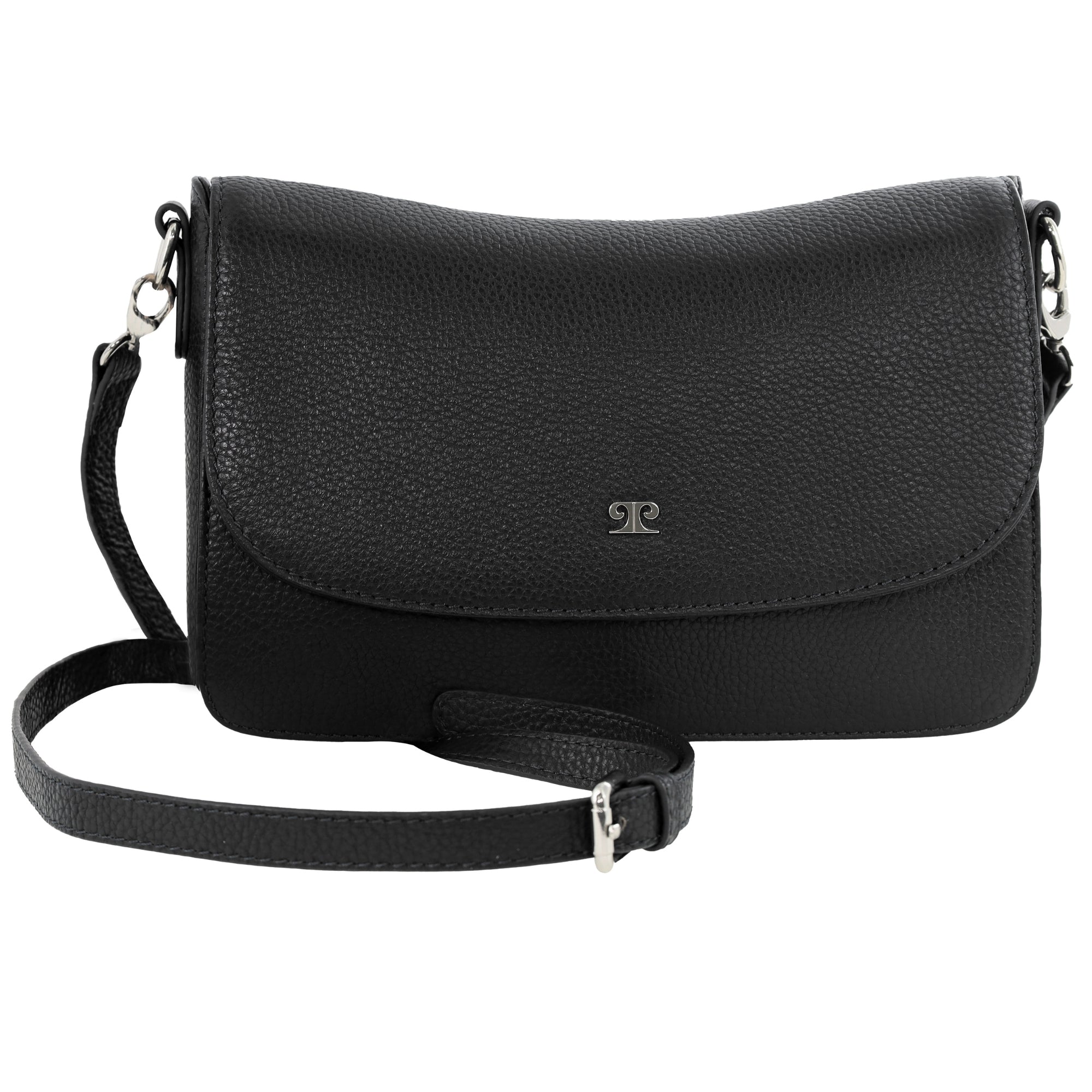 Pierre Cardin Ladies Leather Flap Over Crossbody Bag