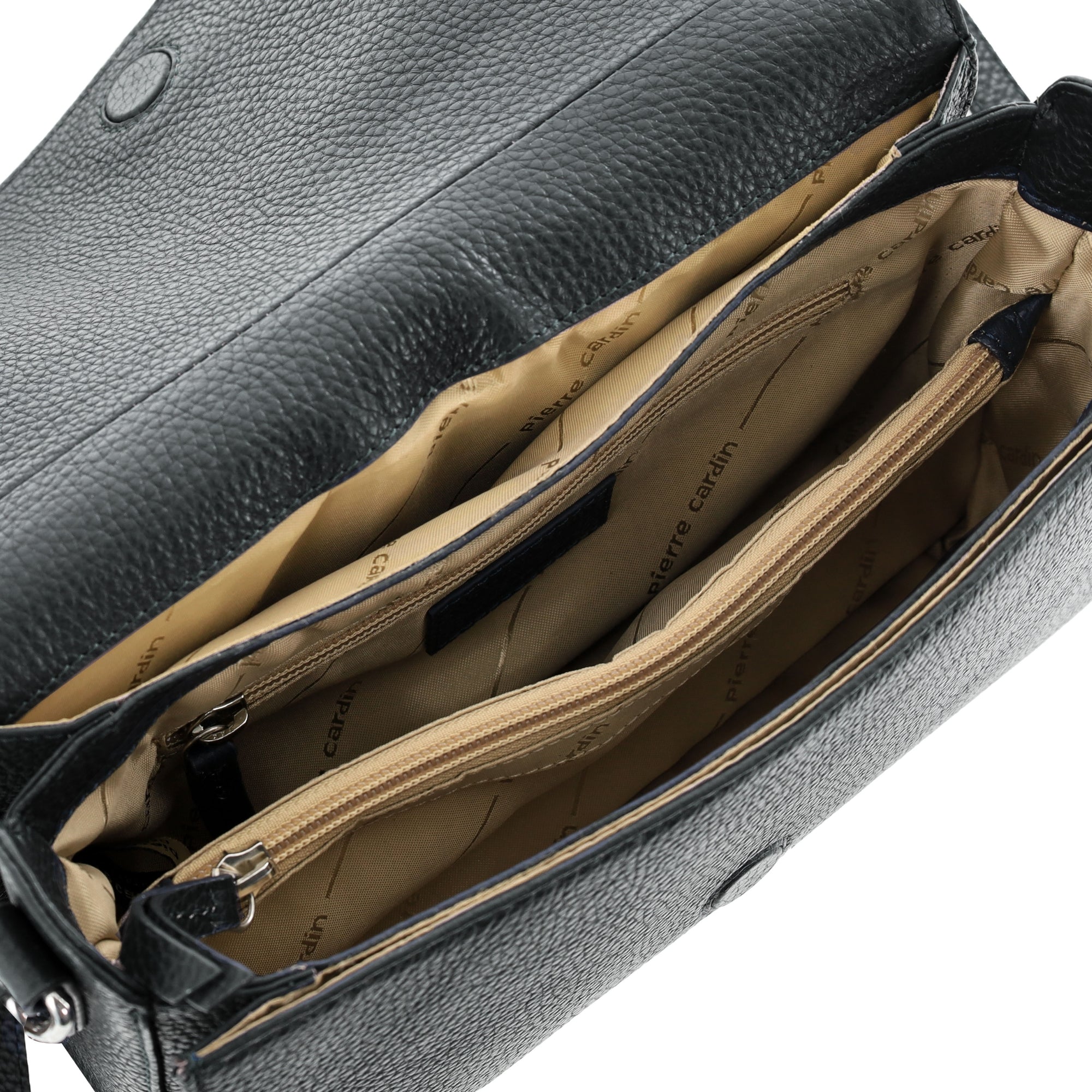 Pierre Cardin Ladies Leather Flap Over Crossbody Bag