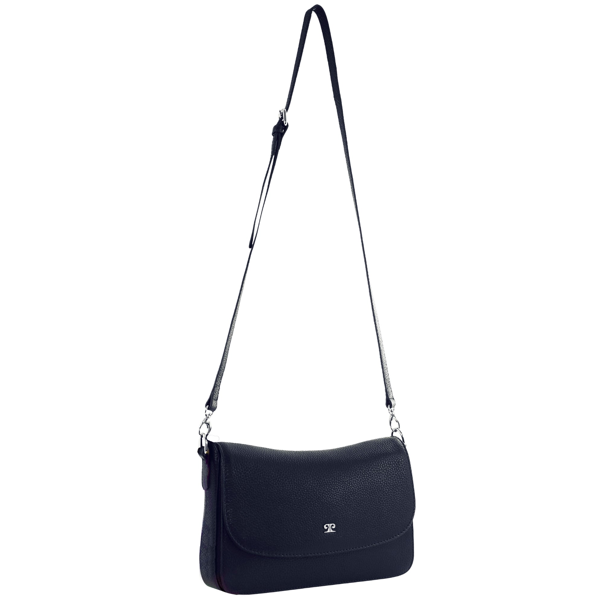 Pierre Cardin Ladies Leather Flap Over Crossbody Bag