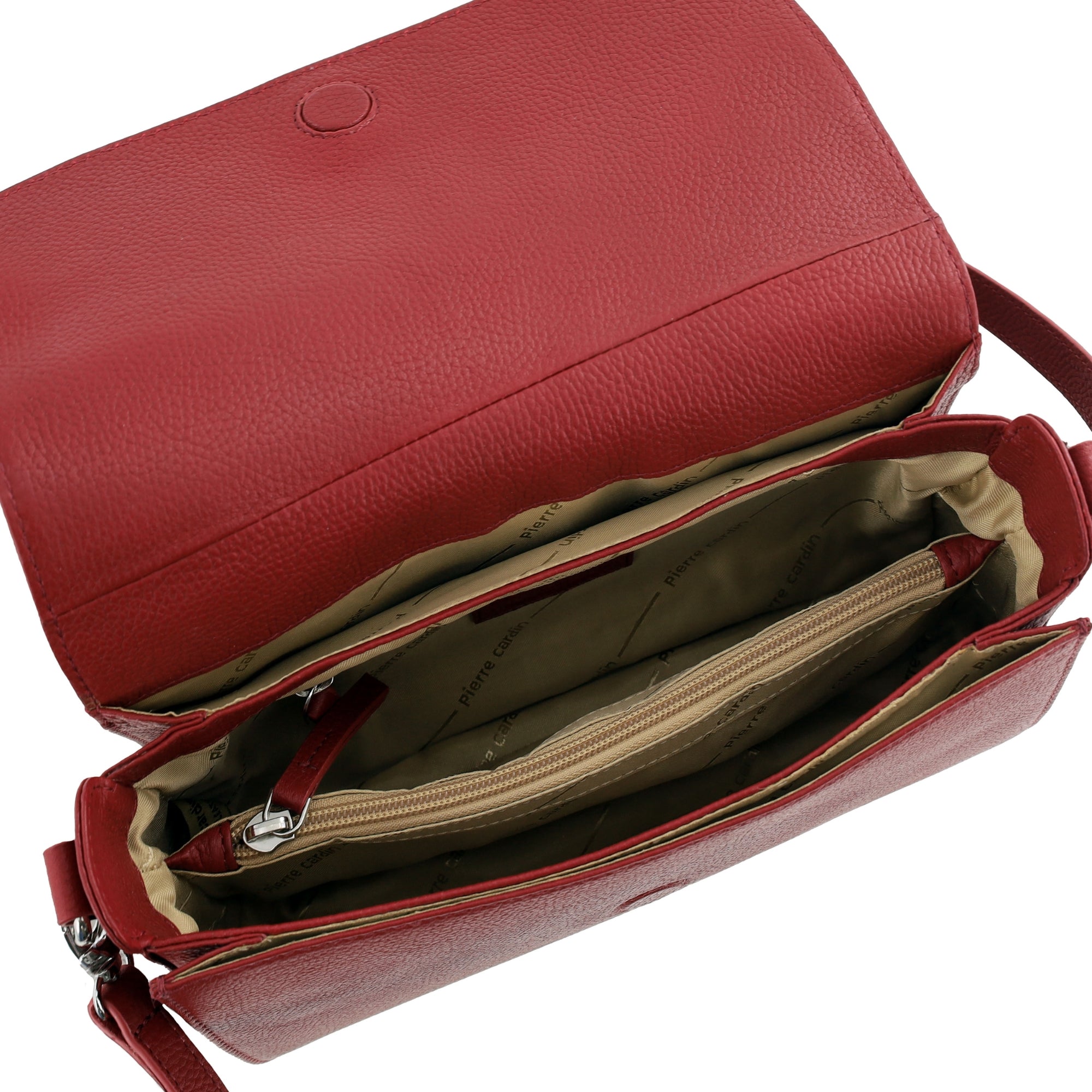 Pierre Cardin Ladies Leather Flap Over Crossbody Bag