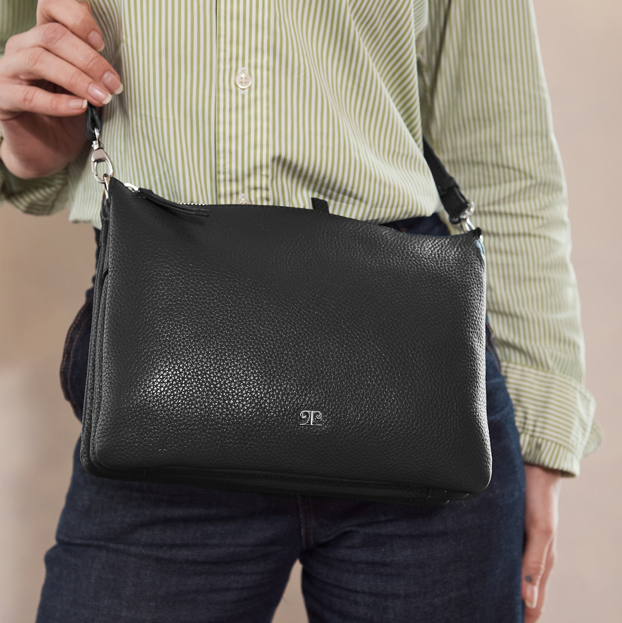 Pierre Cardin Ladies Leather Crossbody Bag