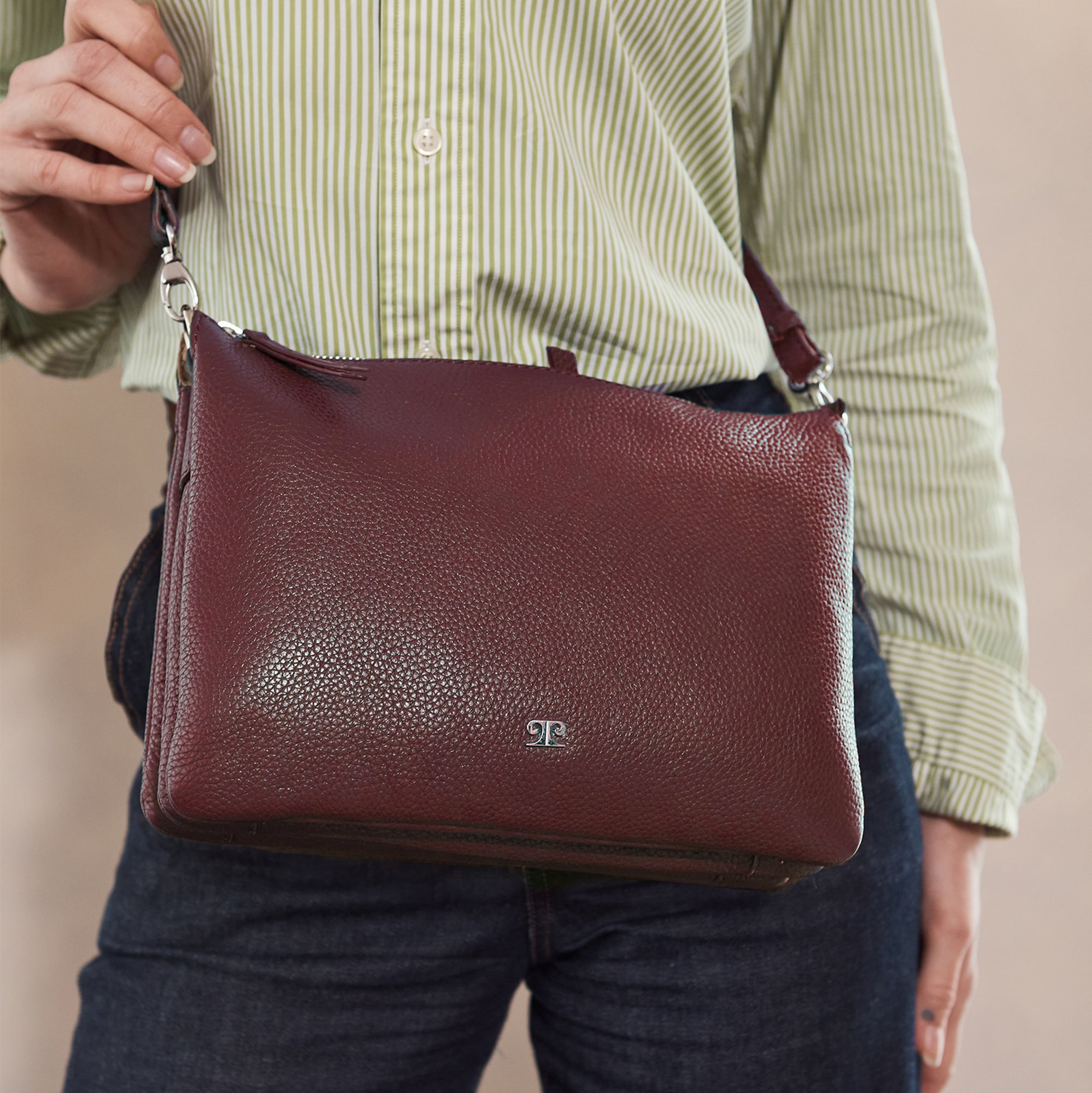 Pierre Cardin Ladies Leather Crossbody Bag