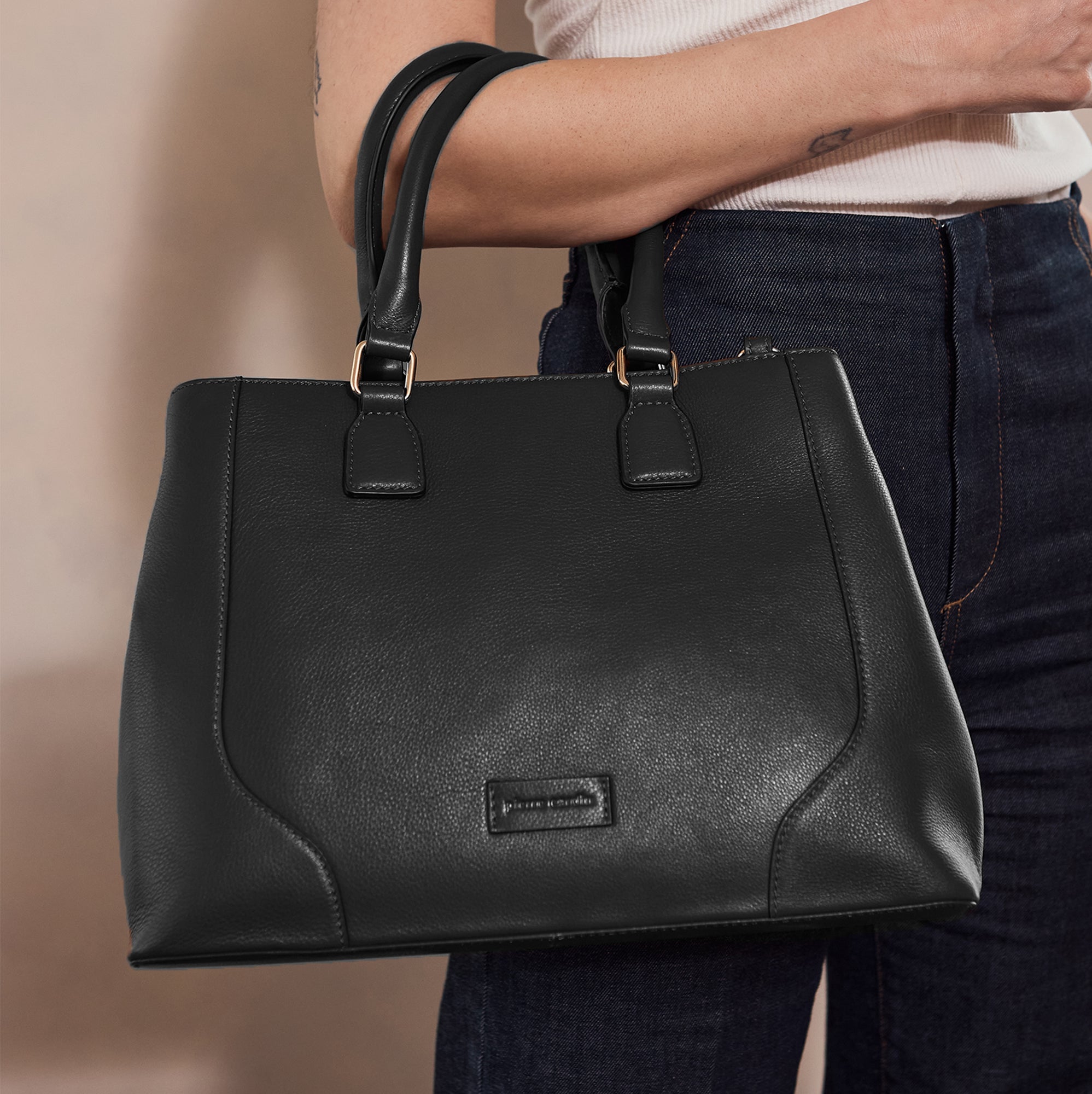 Pierre Cardin Ladies Leather Tote with Detachable Strap