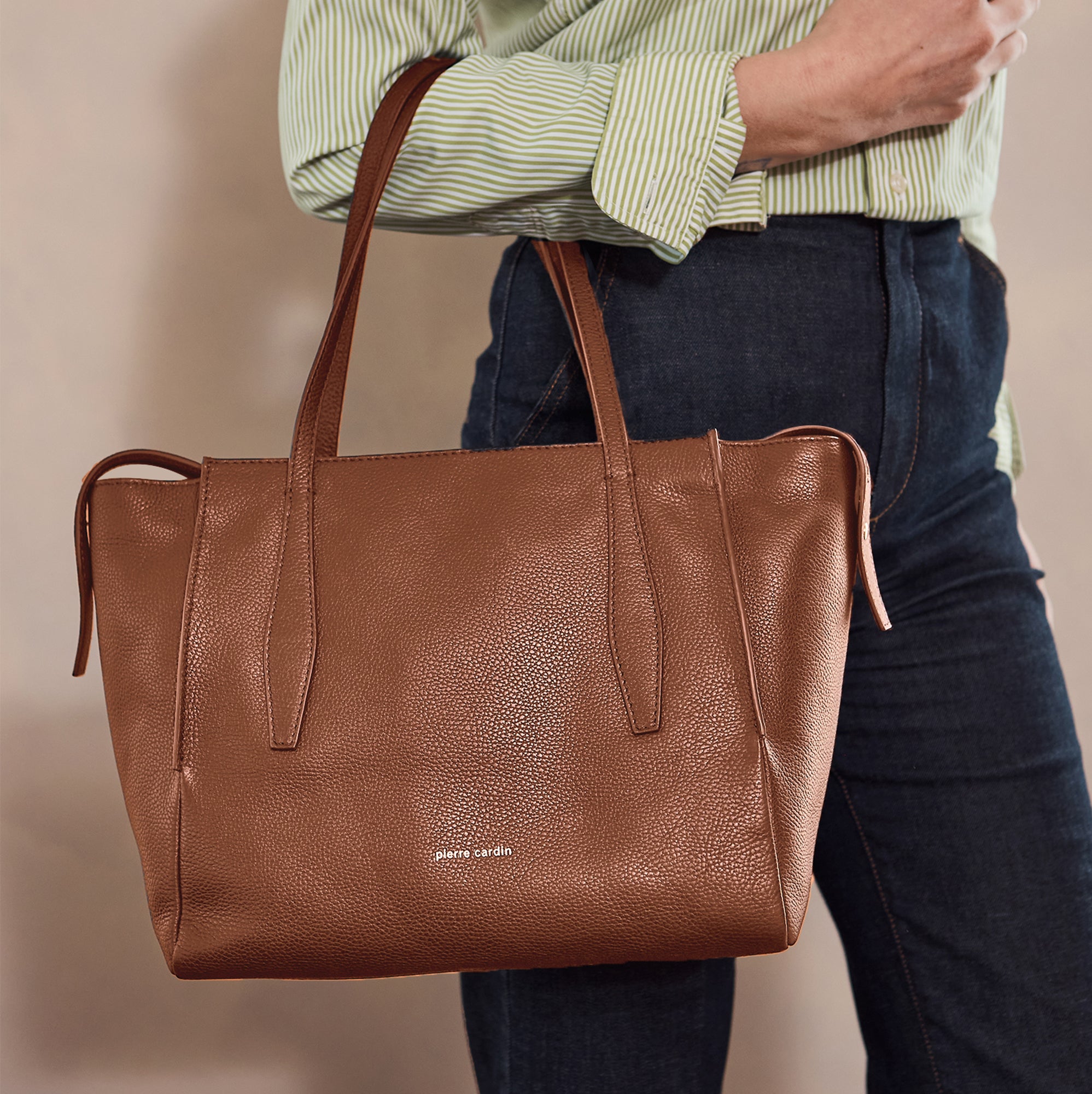 Pierre Cardin Ladies Leather Shopper Tote